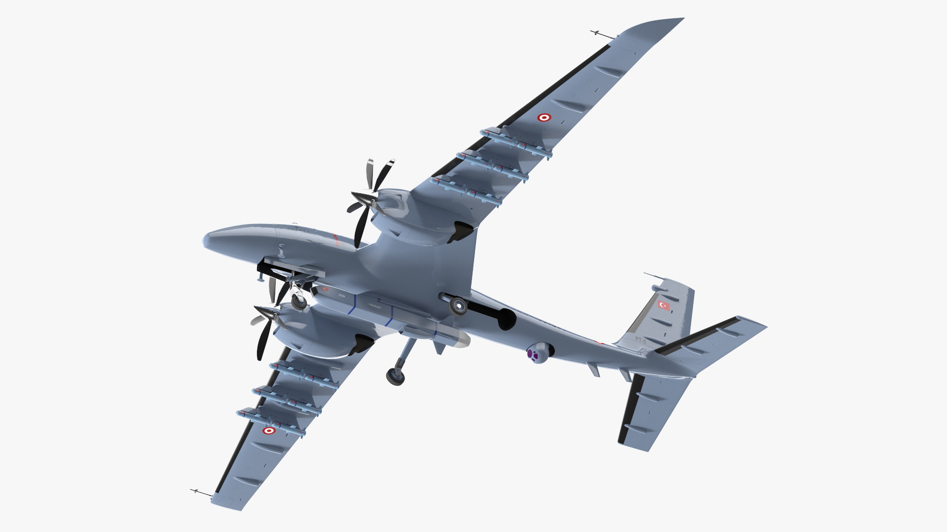 Baykar Bayraktar Akinci Rigged for Cinema 4D 3D model