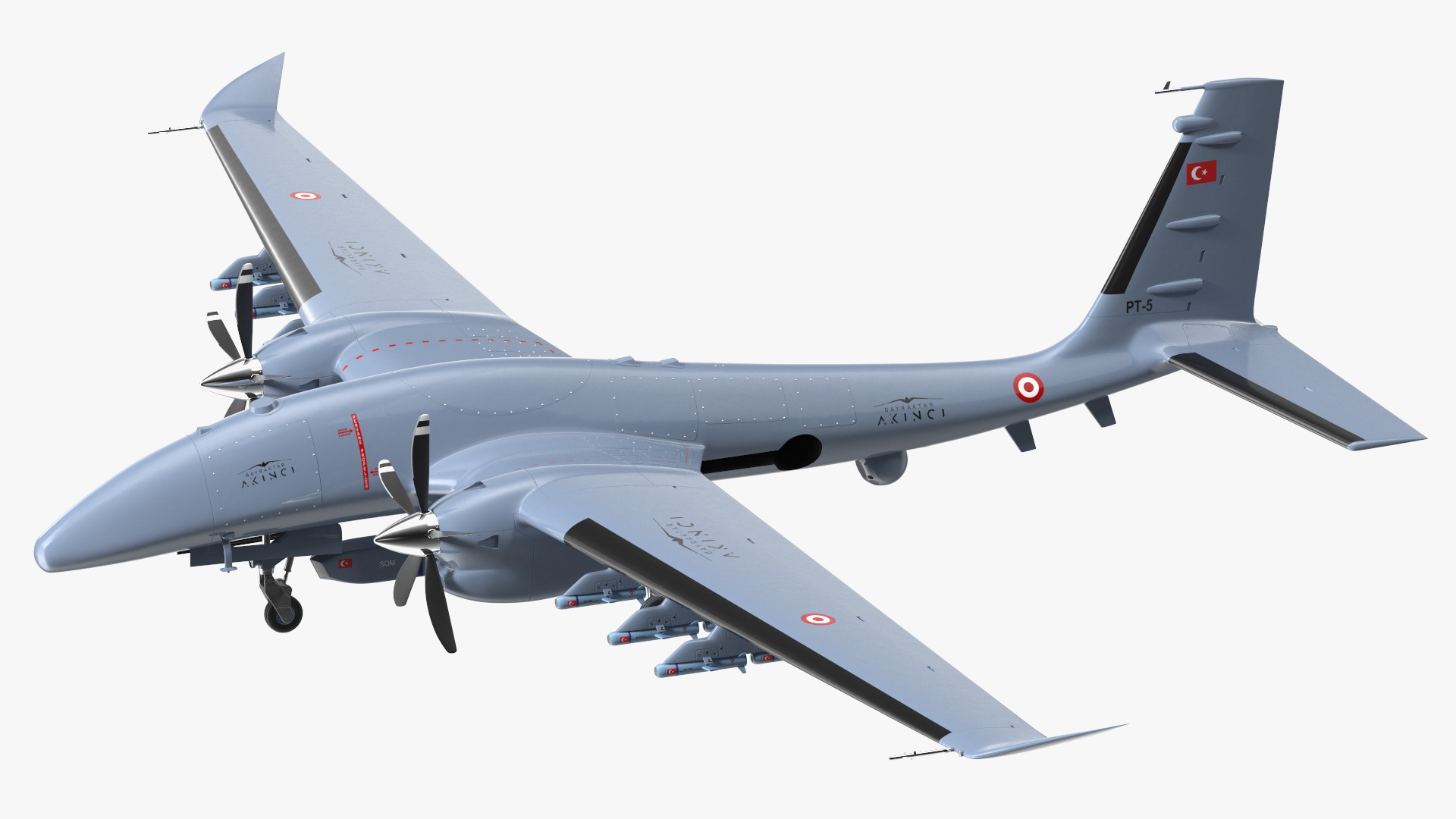 Baykar Bayraktar Akinci Rigged for Cinema 4D 3D model