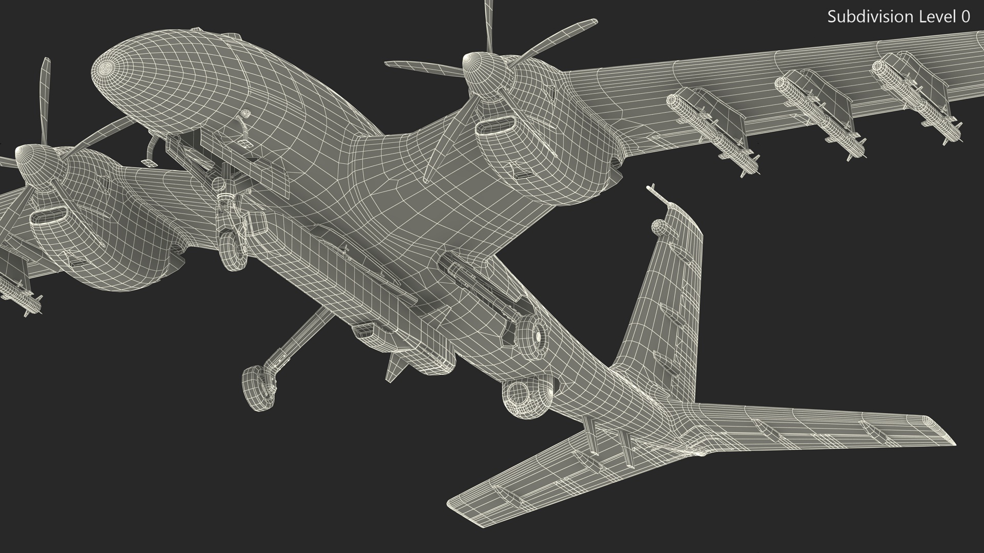 Baykar Bayraktar Akinci Rigged for Cinema 4D 3D model