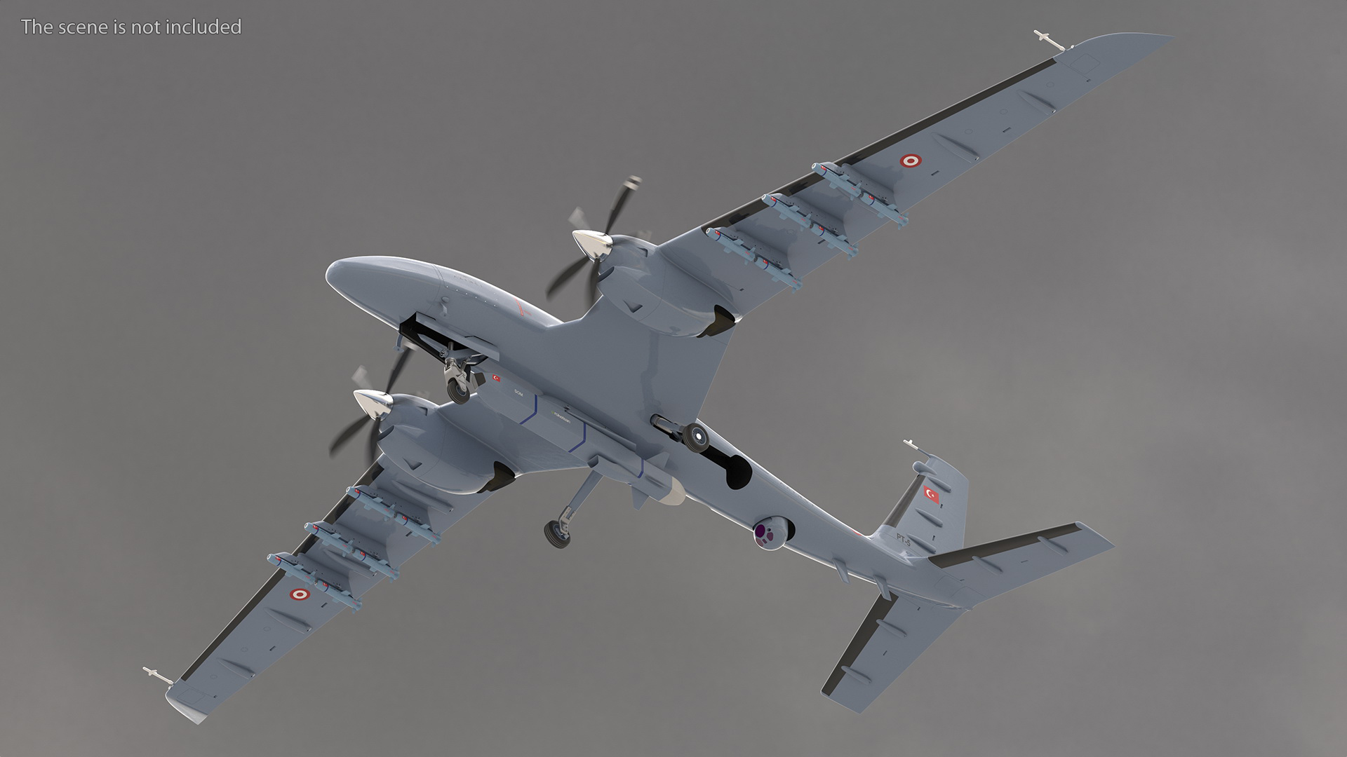 Baykar Bayraktar Akinci Rigged for Cinema 4D 3D model