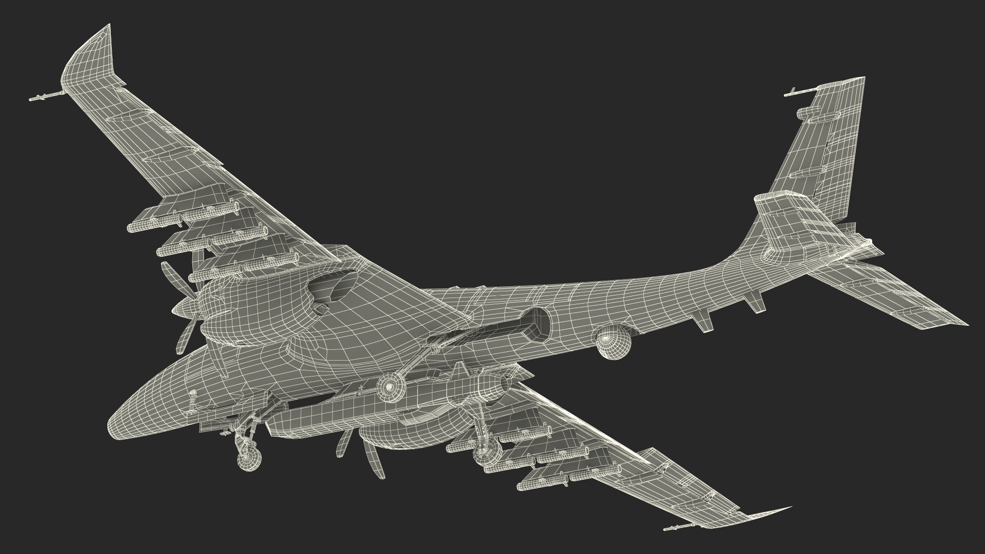 Baykar Bayraktar Akinci Rigged for Cinema 4D 3D model