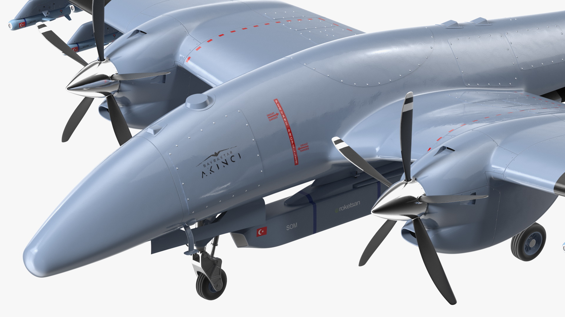 Baykar Bayraktar Akinci Rigged for Cinema 4D 3D model