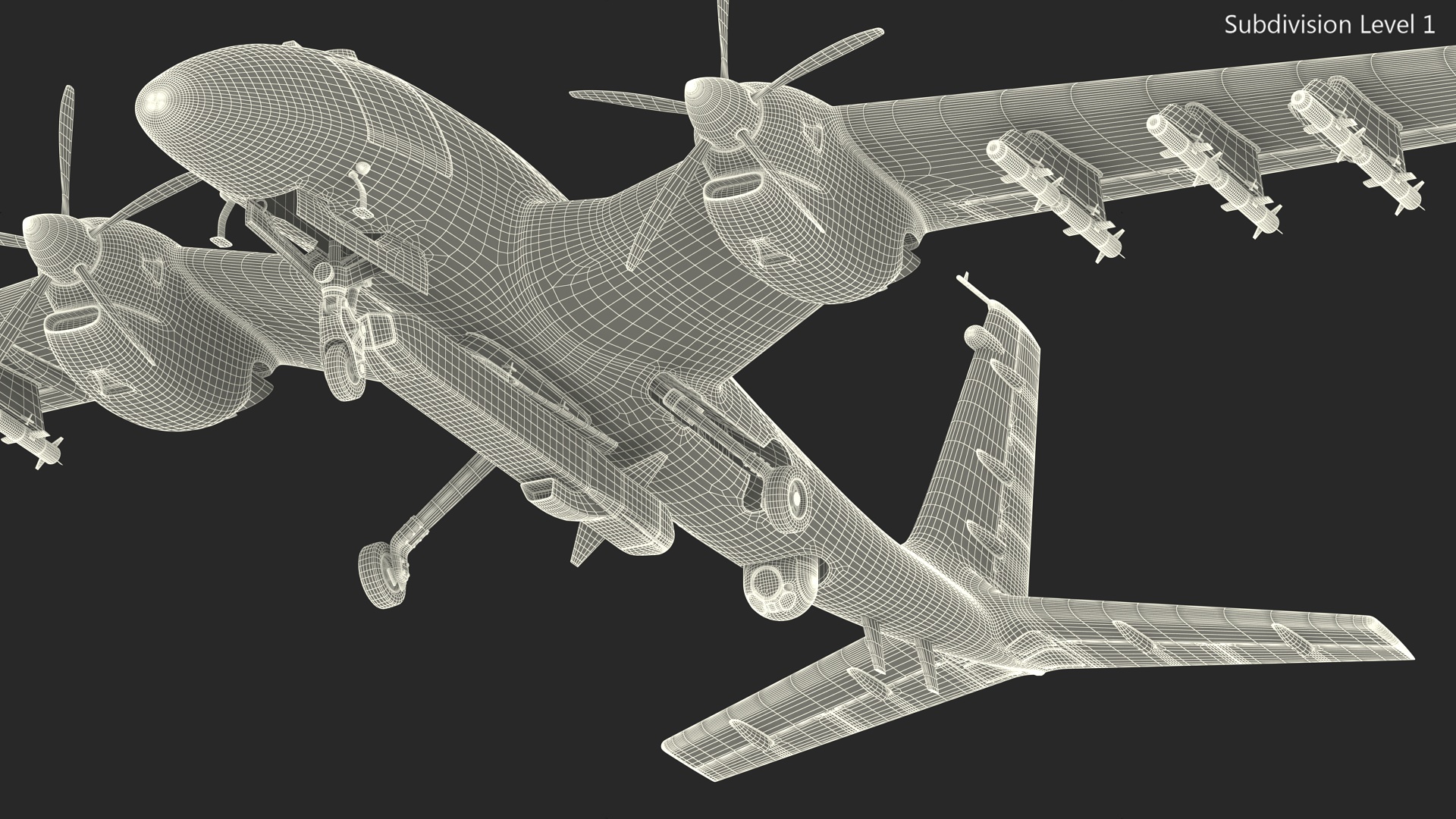 Baykar Bayraktar Akinci Rigged for Cinema 4D 3D model
