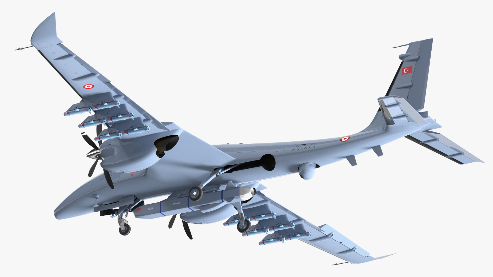 Baykar Bayraktar Akinci Rigged for Cinema 4D 3D model