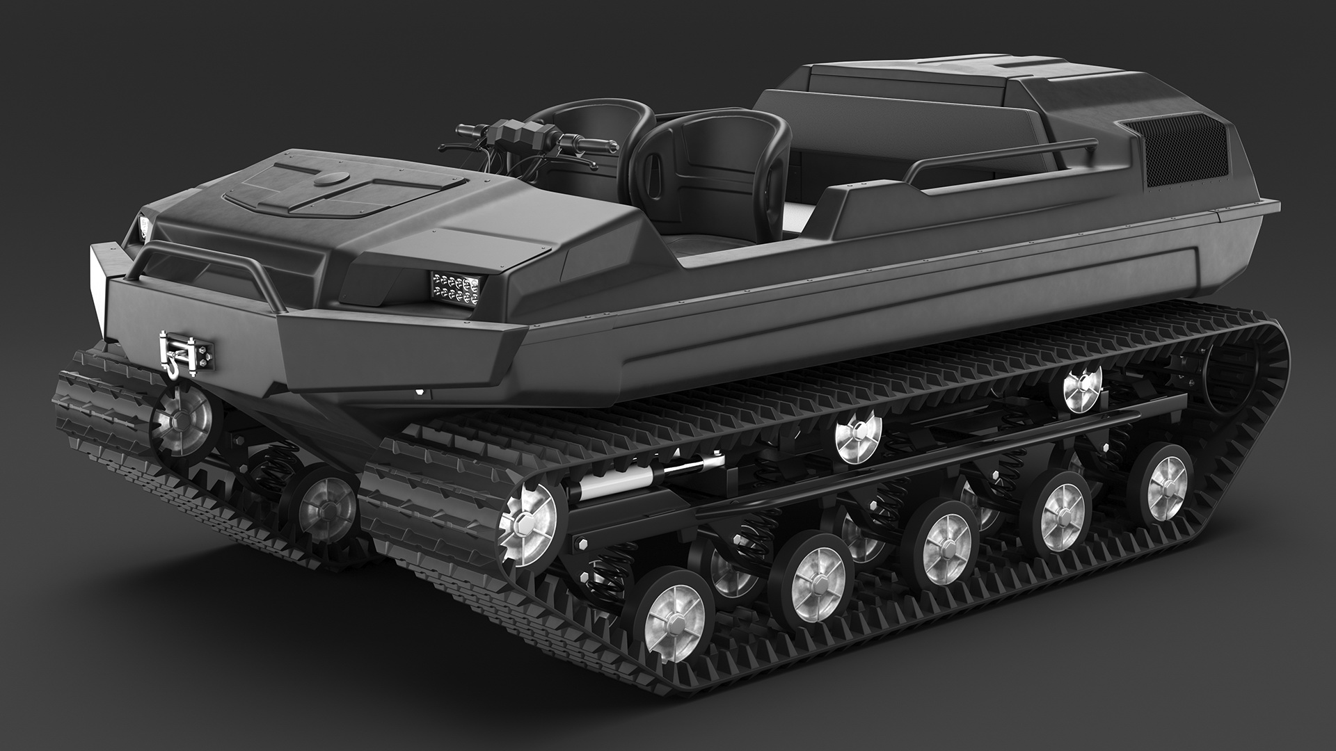 3D Track Vehicle No Roof Rigged model