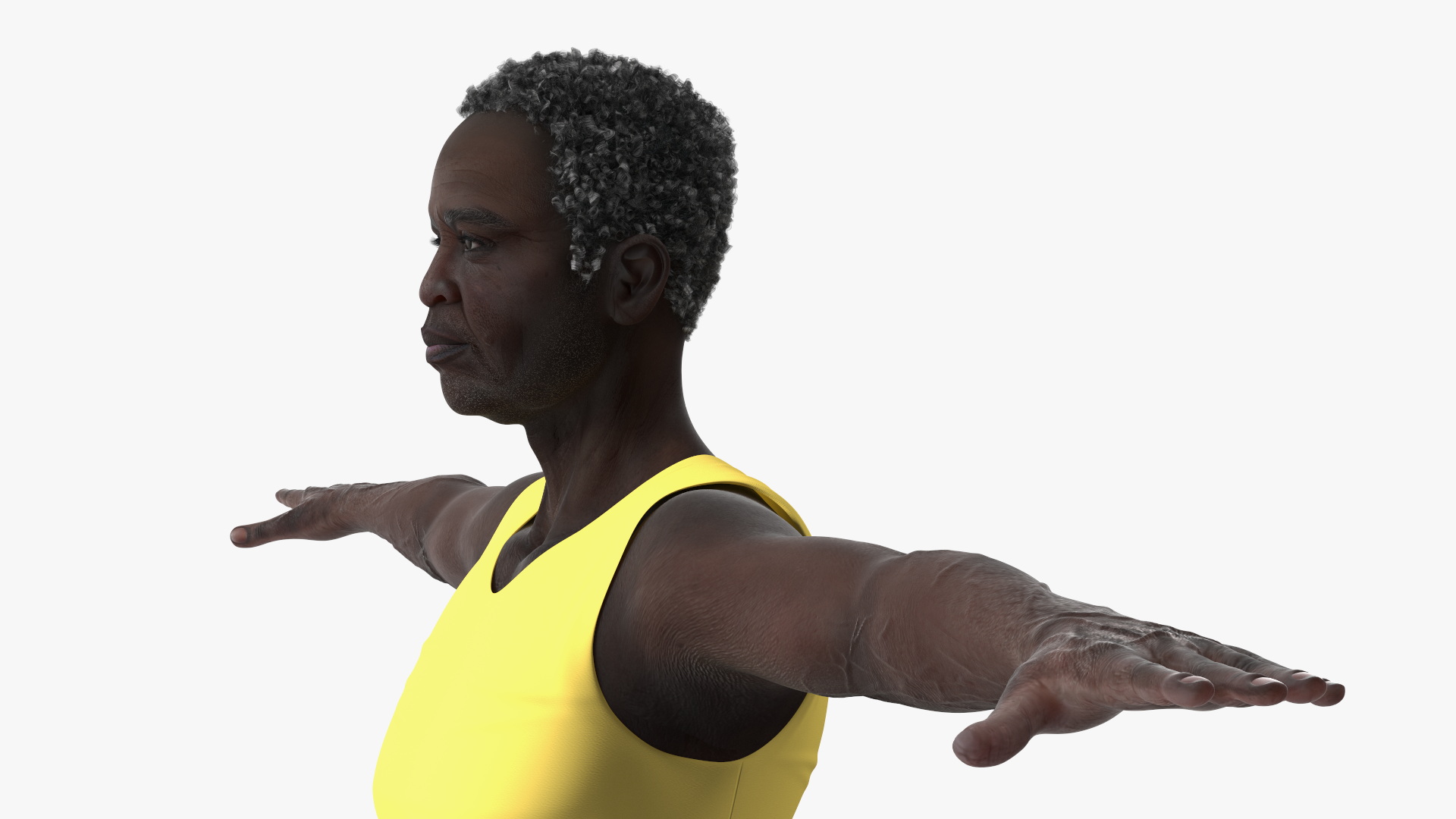 3D Afro American Grandpa Wearing Pajamas Rigged for Maya model