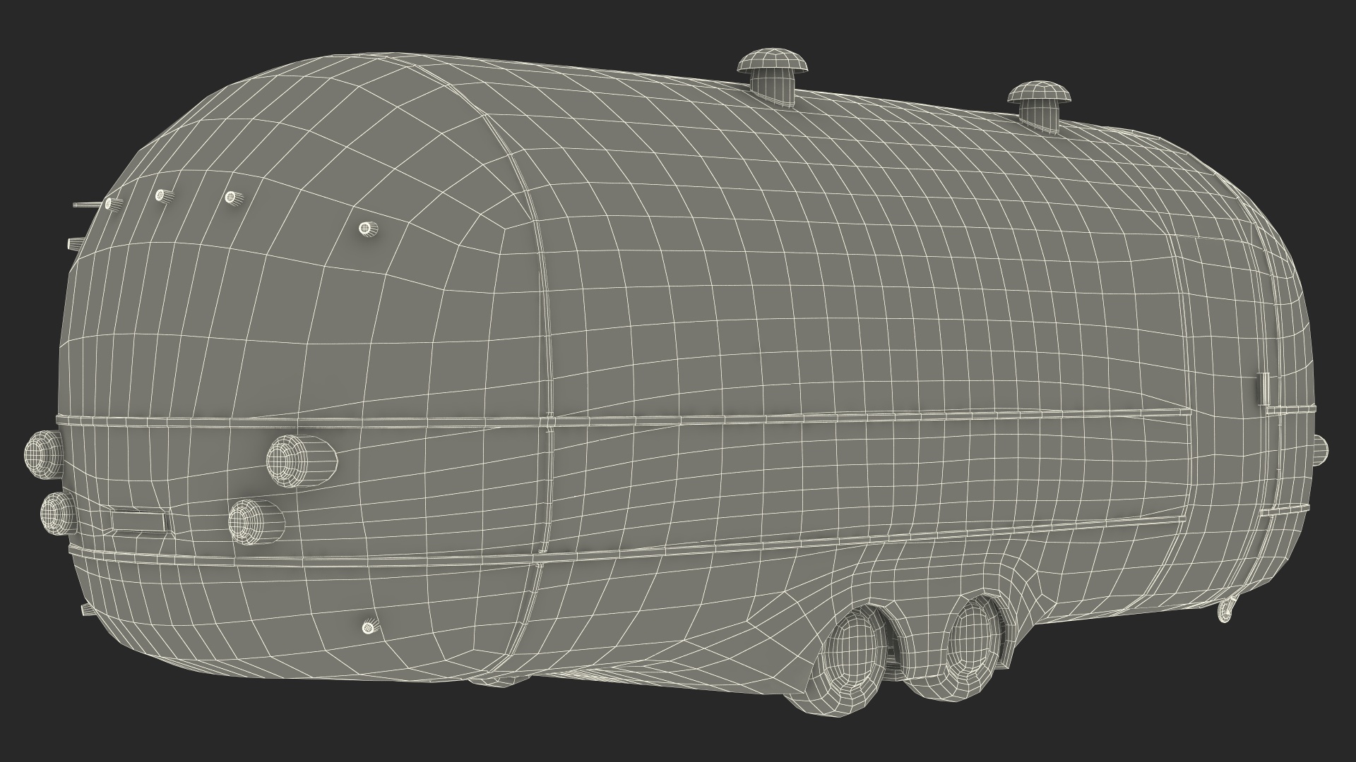 3D Street Food Truck Red Rigged model
