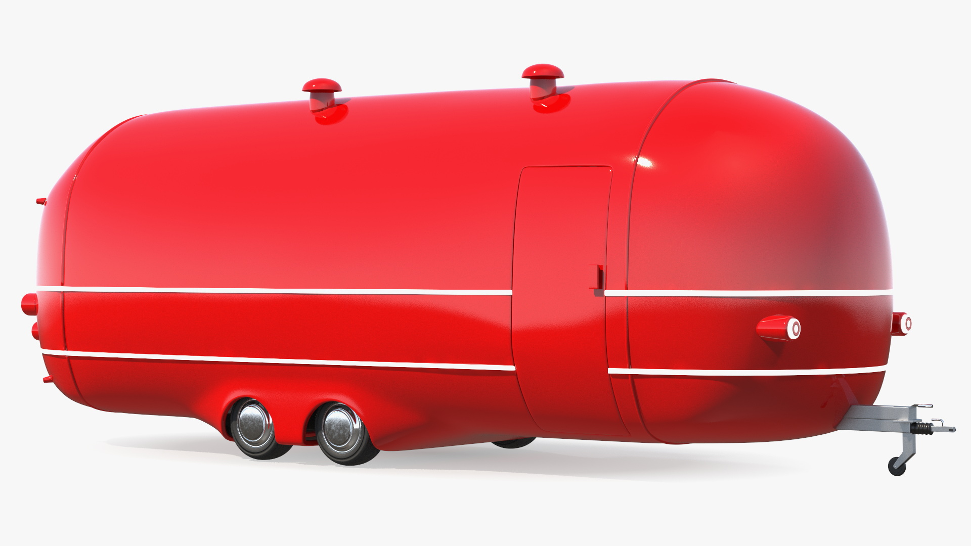 3D Street Food Truck Red Rigged model