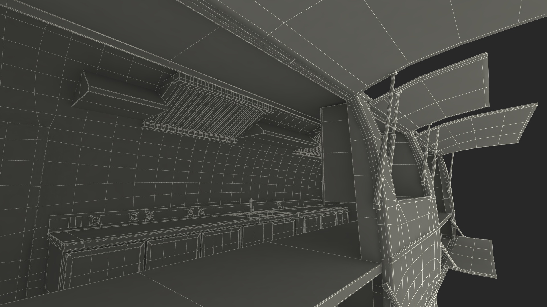 3D Street Food Truck Red Rigged model