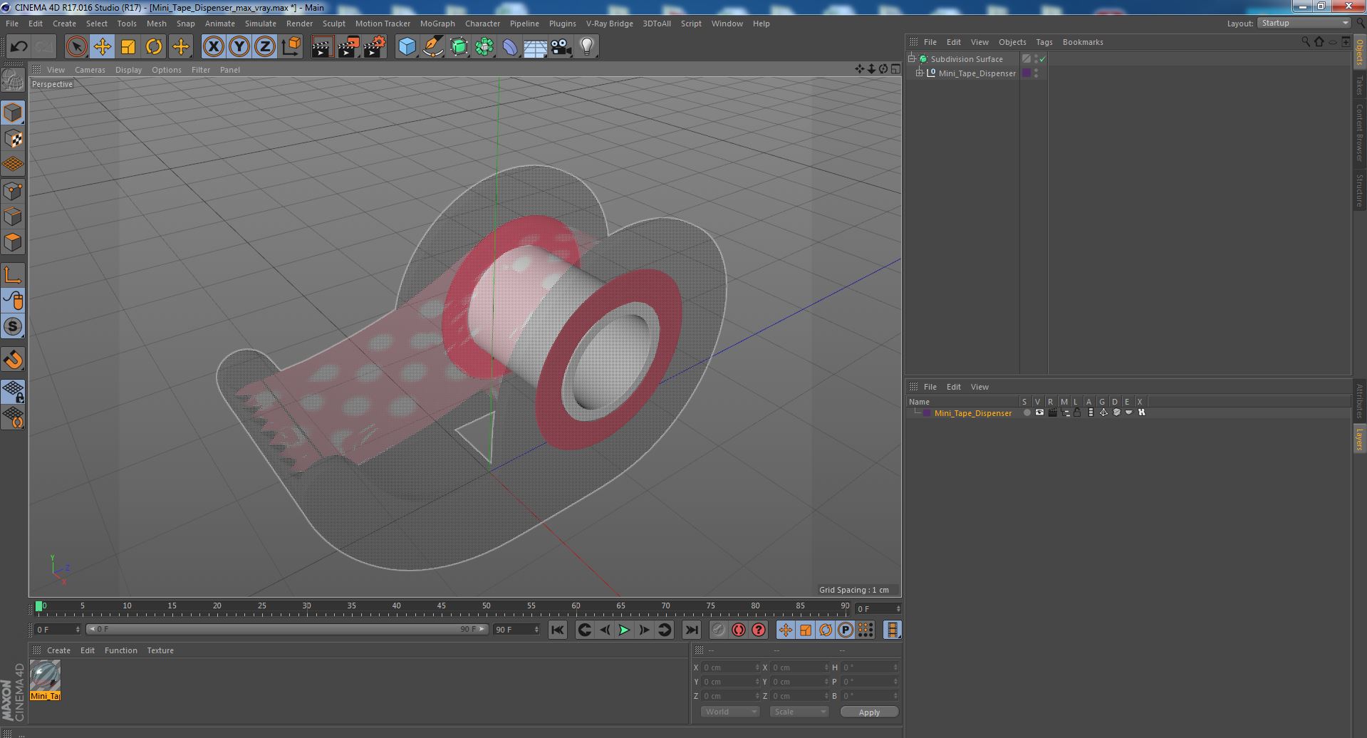 Mini Tape Dispenser 3D model