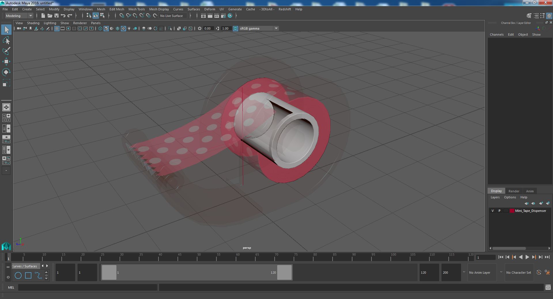 Mini Tape Dispenser 3D model
