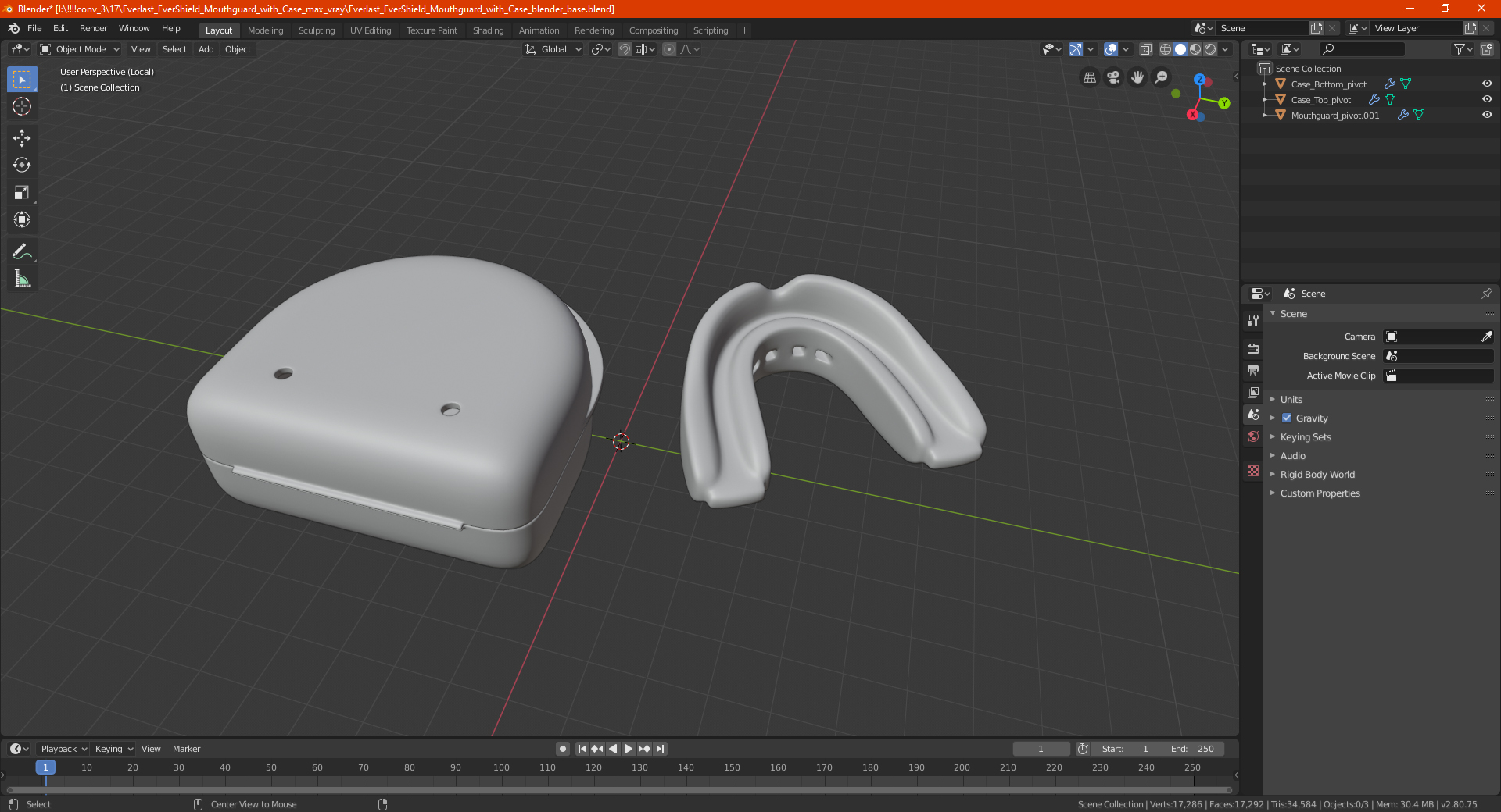 3D model Everlast EverShield Mouthguard with Case