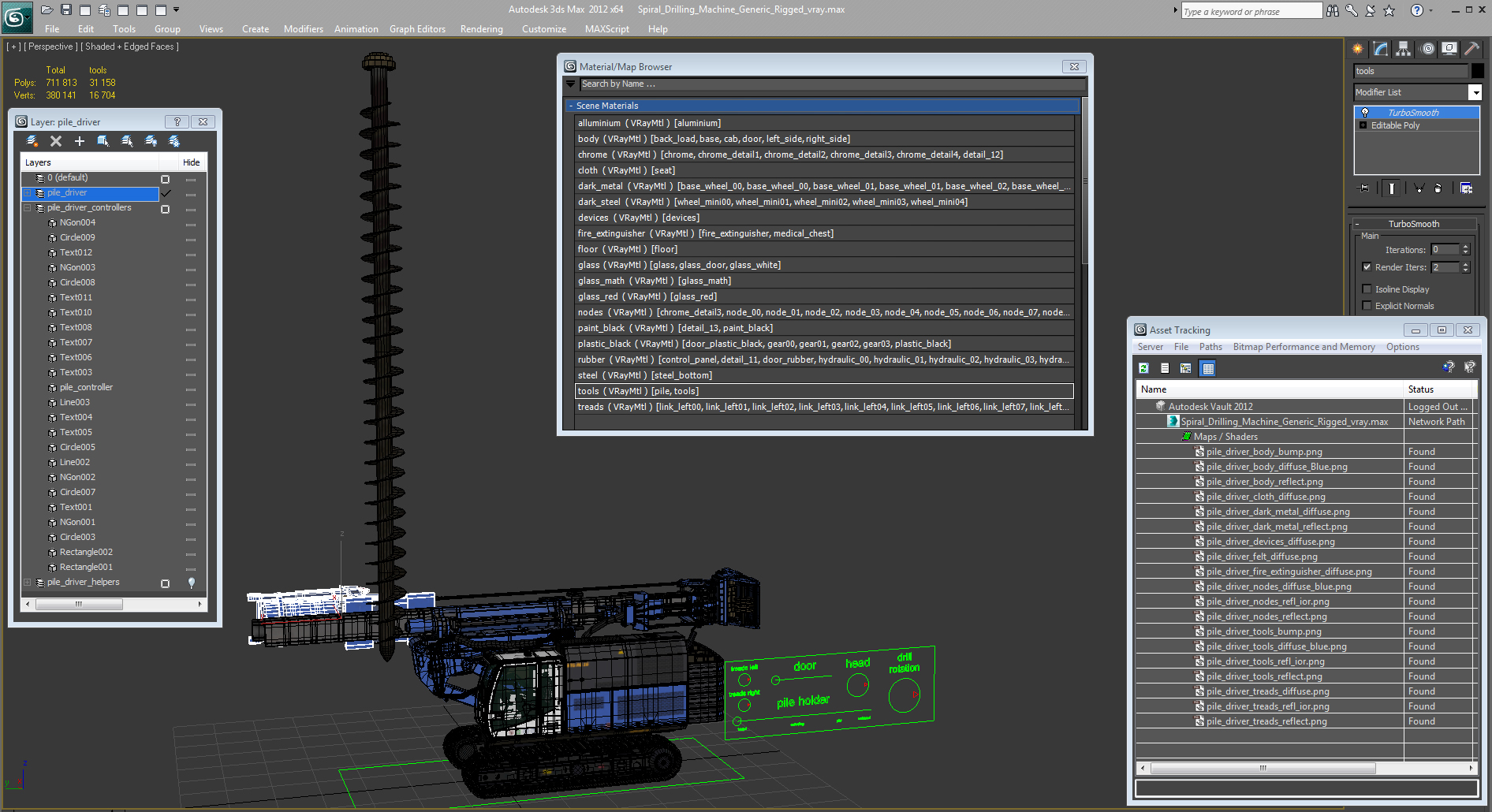 3D Spiral Drilling Machine Generic Rigged model