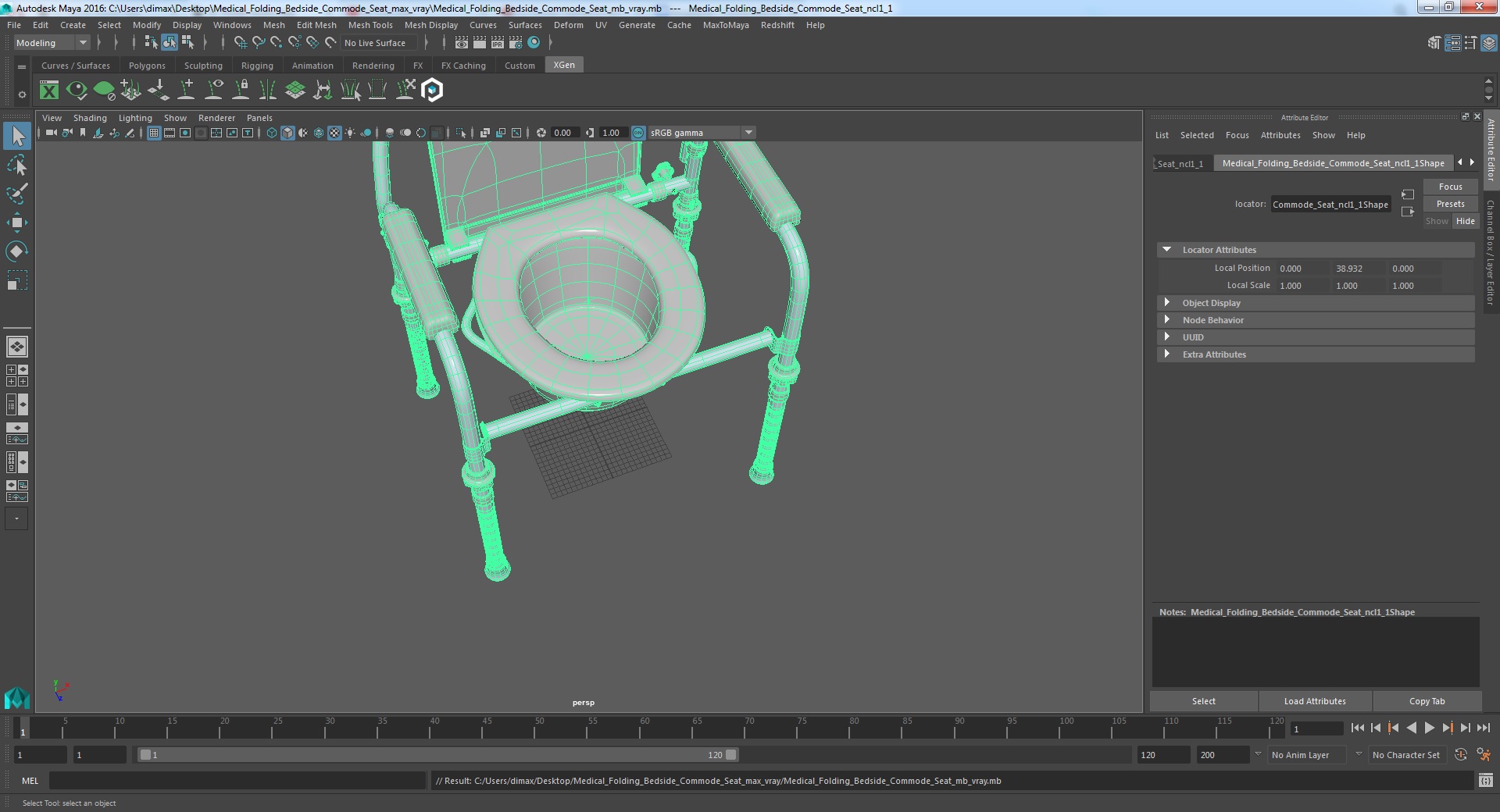 3D Medical Folding Bedside Commode Seat