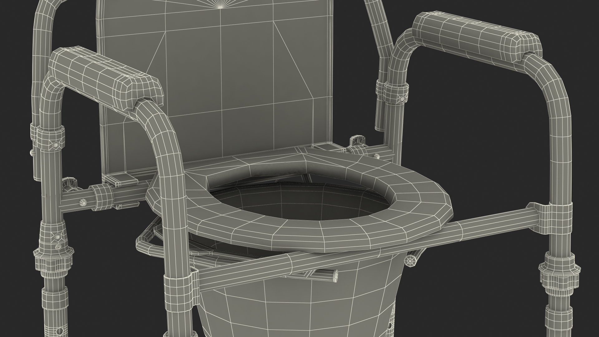 3D Medical Folding Bedside Commode Seat