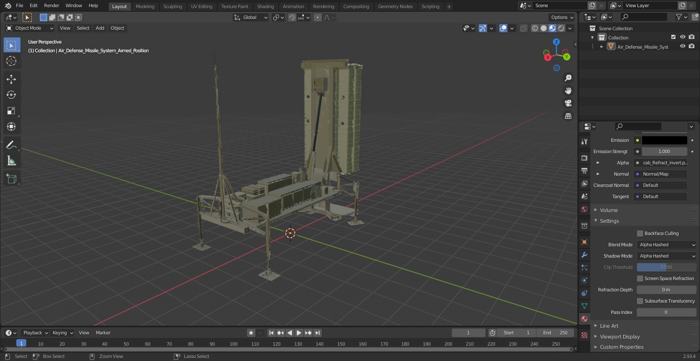 3D Air Defense Missile System Armed Position