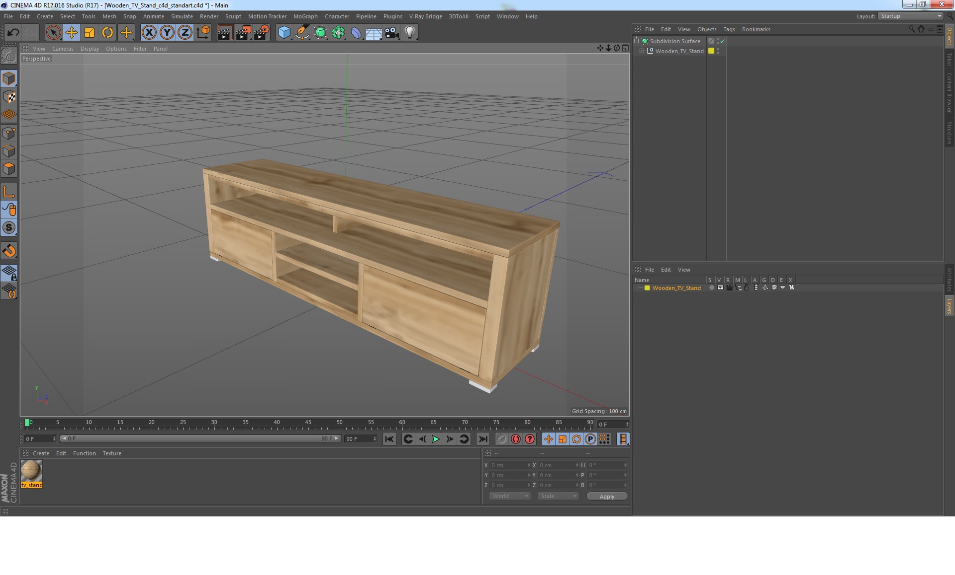 3D model Wooden TV Stand