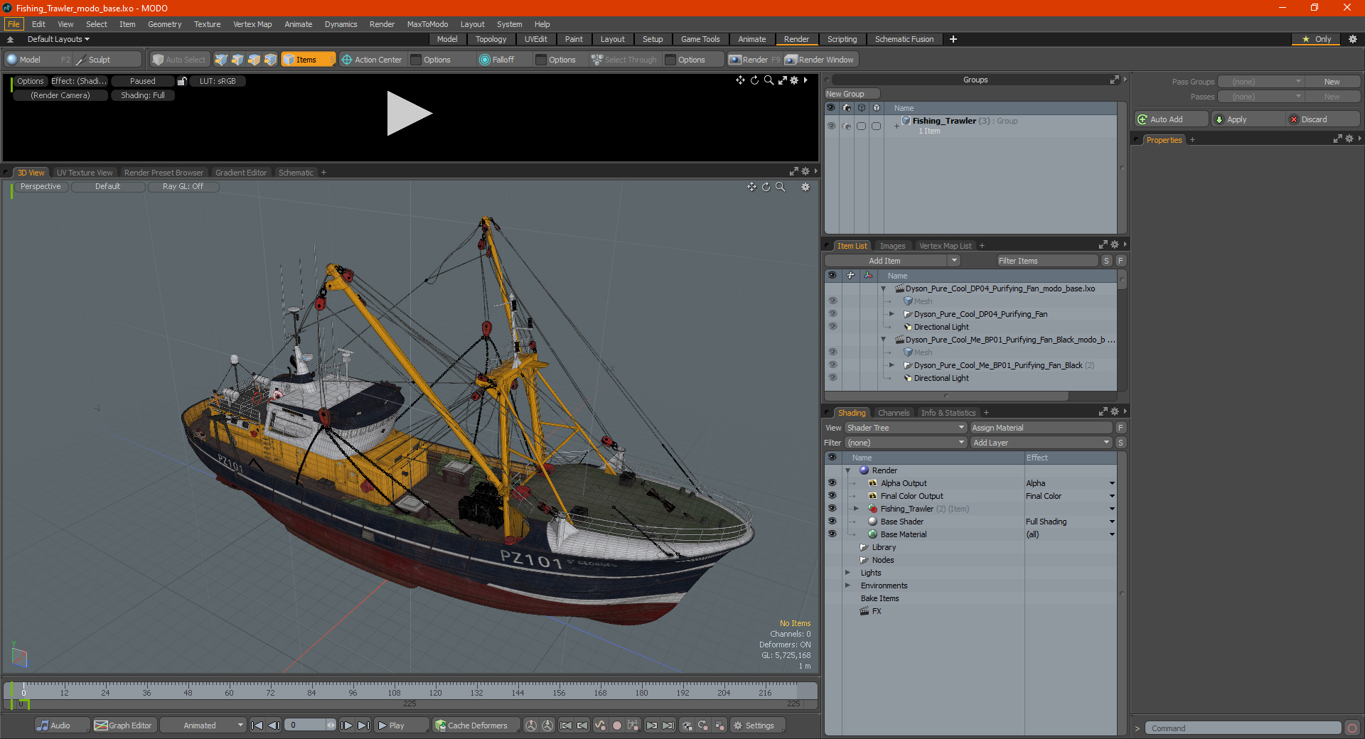 3D model Fishing Trawler