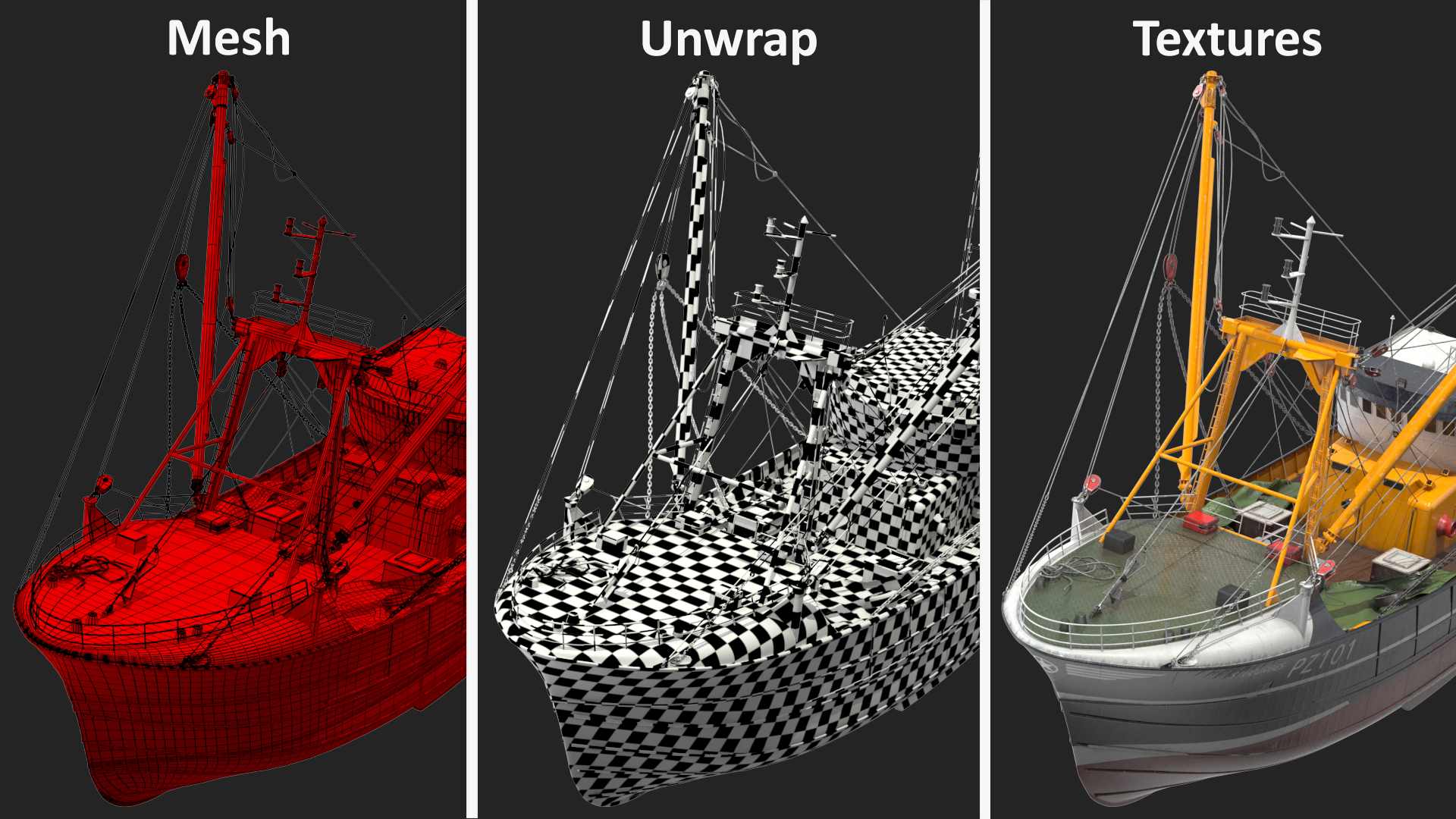 3D model Fishing Trawler