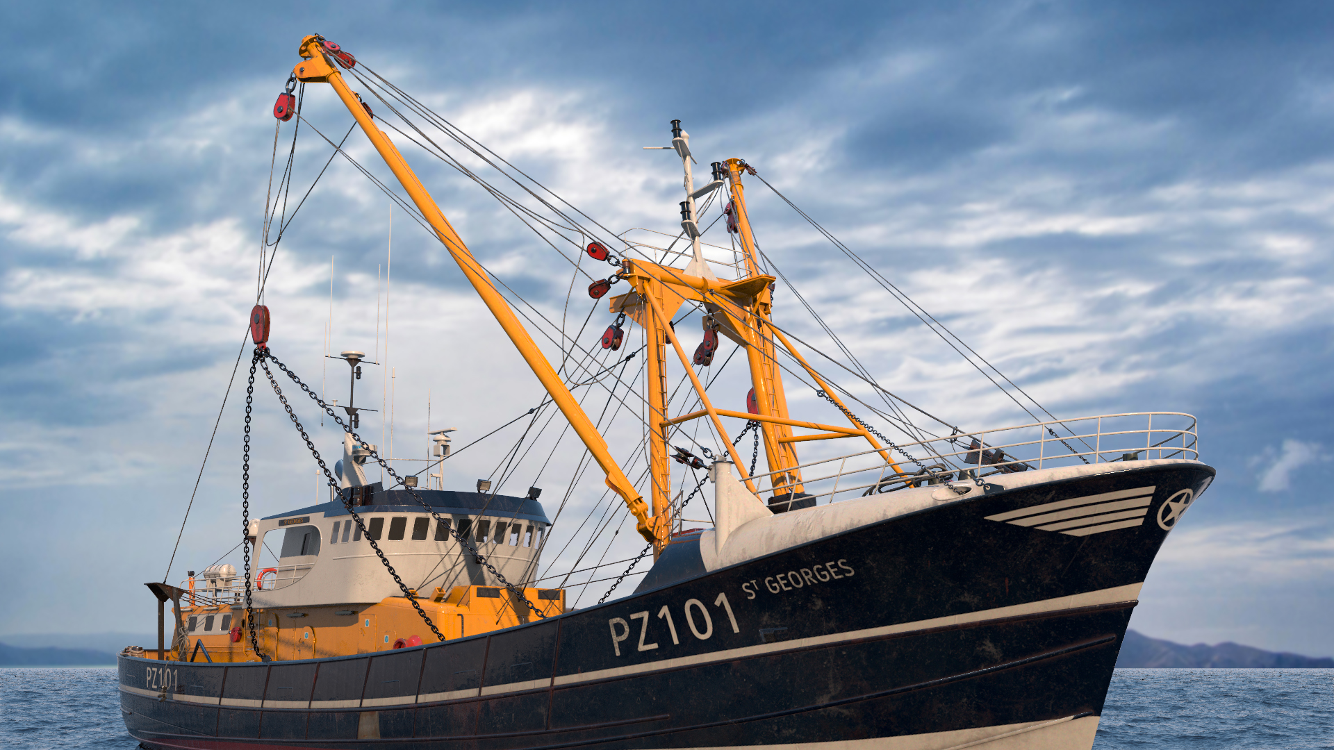 3D model Fishing Trawler
