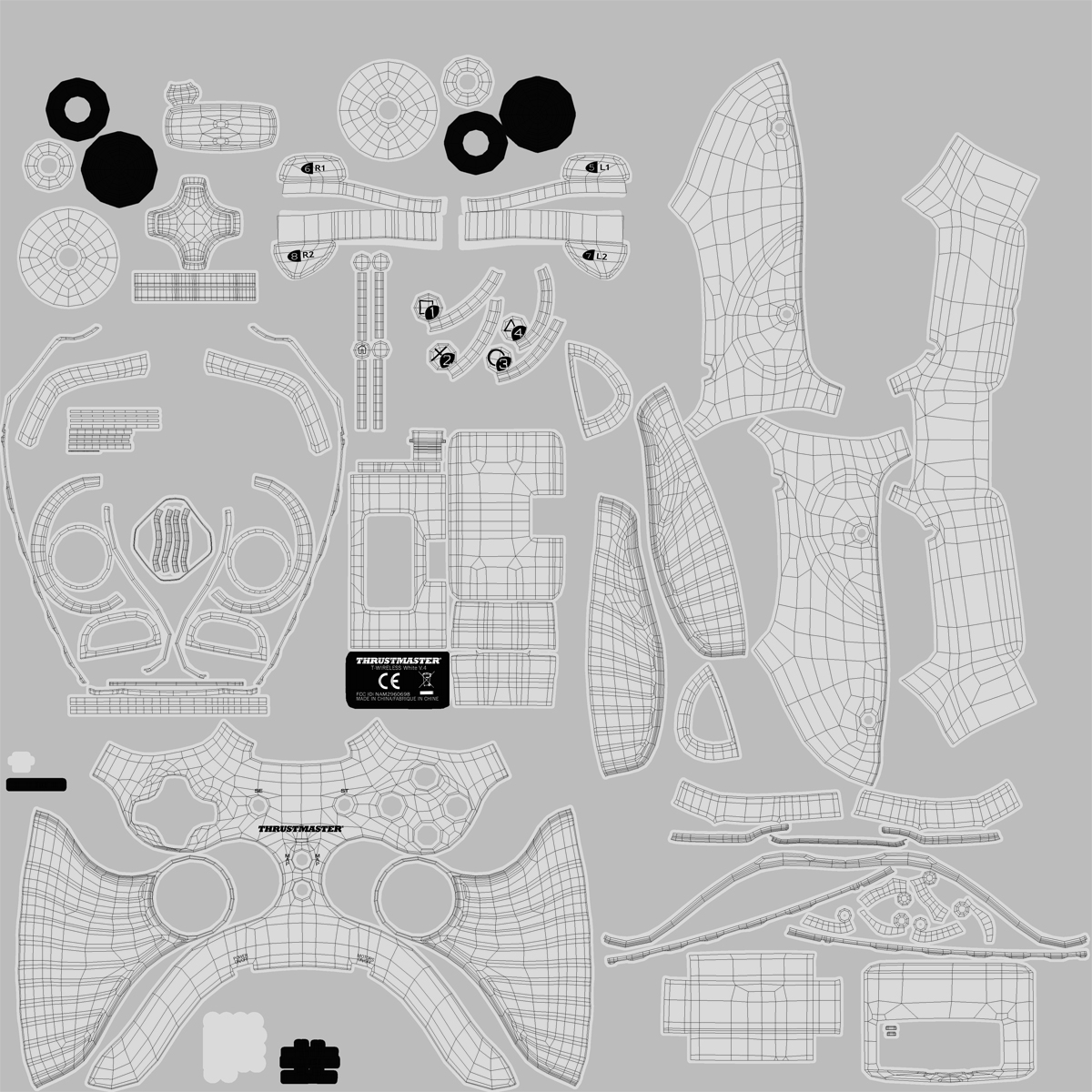 3D model Gamepad for PC and PlayStation Thrustmaster T Wireless White