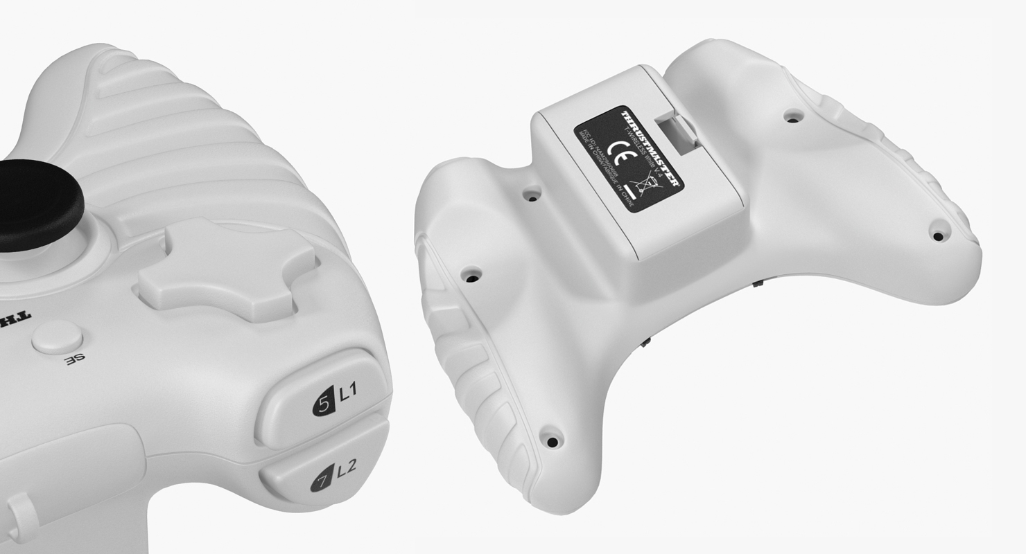 3D model Gamepad for PC and PlayStation Thrustmaster T Wireless White