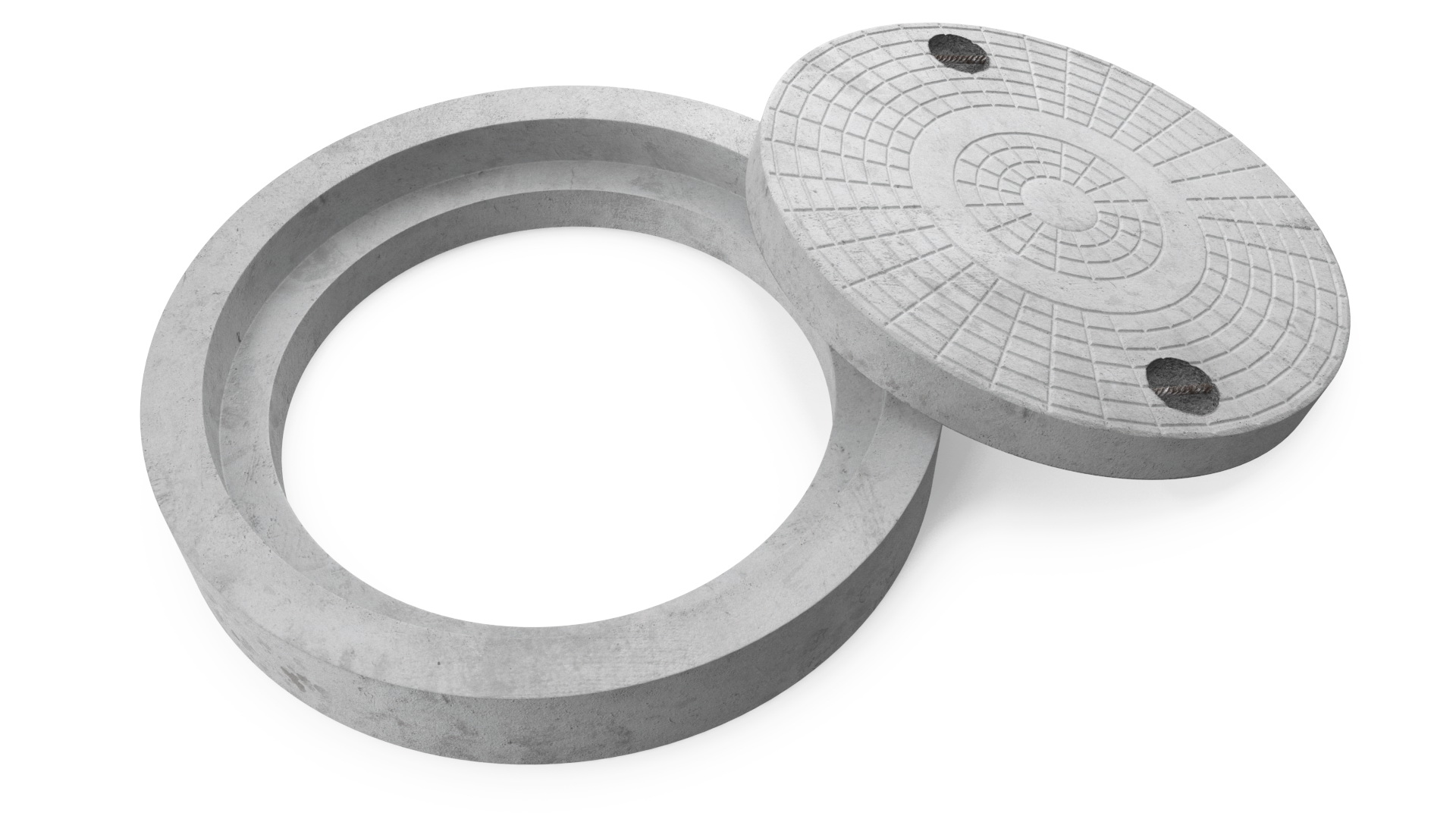 3D Round Concrete Manhole Cover model