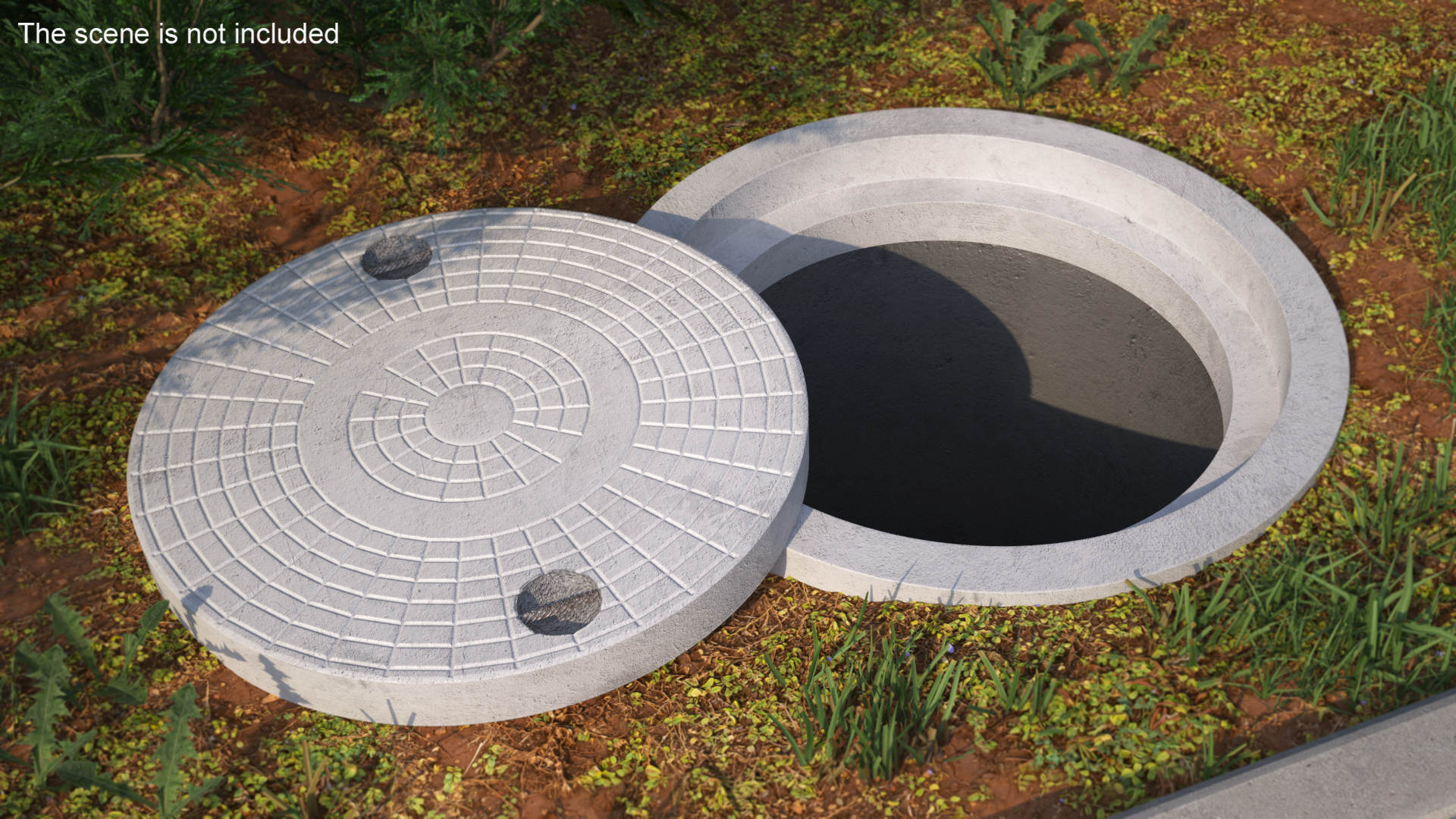 3D Round Concrete Manhole Cover model