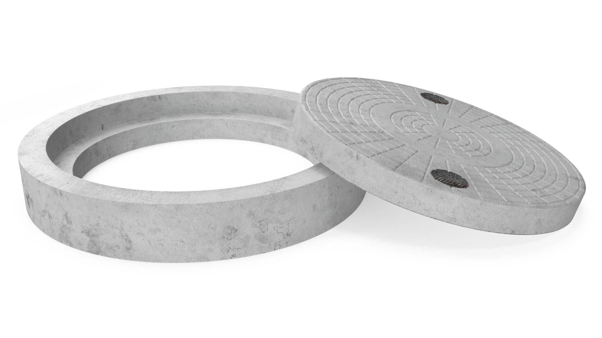3D Round Concrete Manhole Cover model