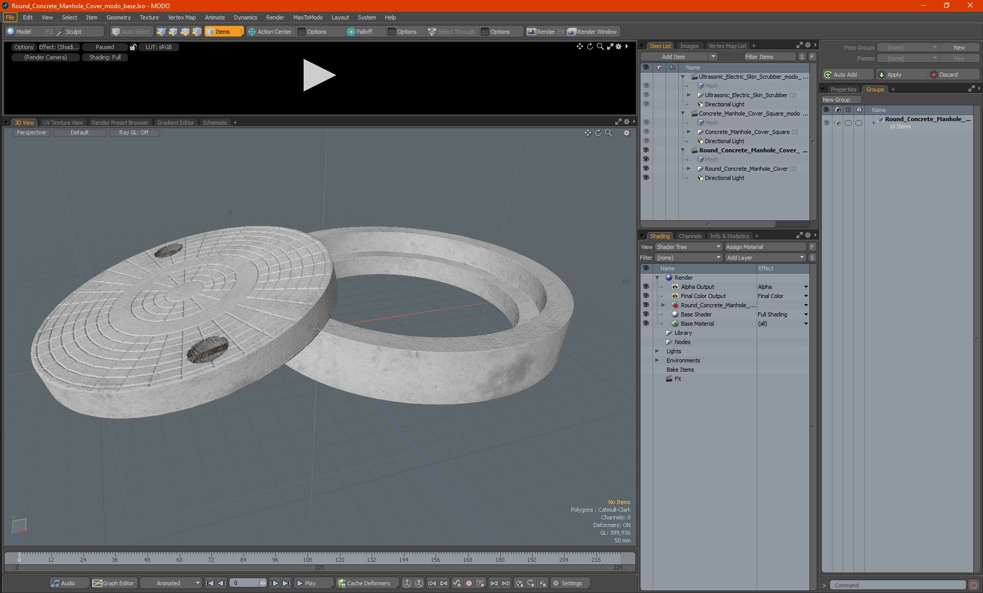 3D Round Concrete Manhole Cover model