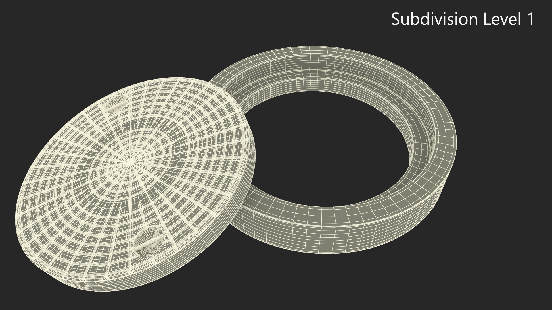 3D Round Concrete Manhole Cover model