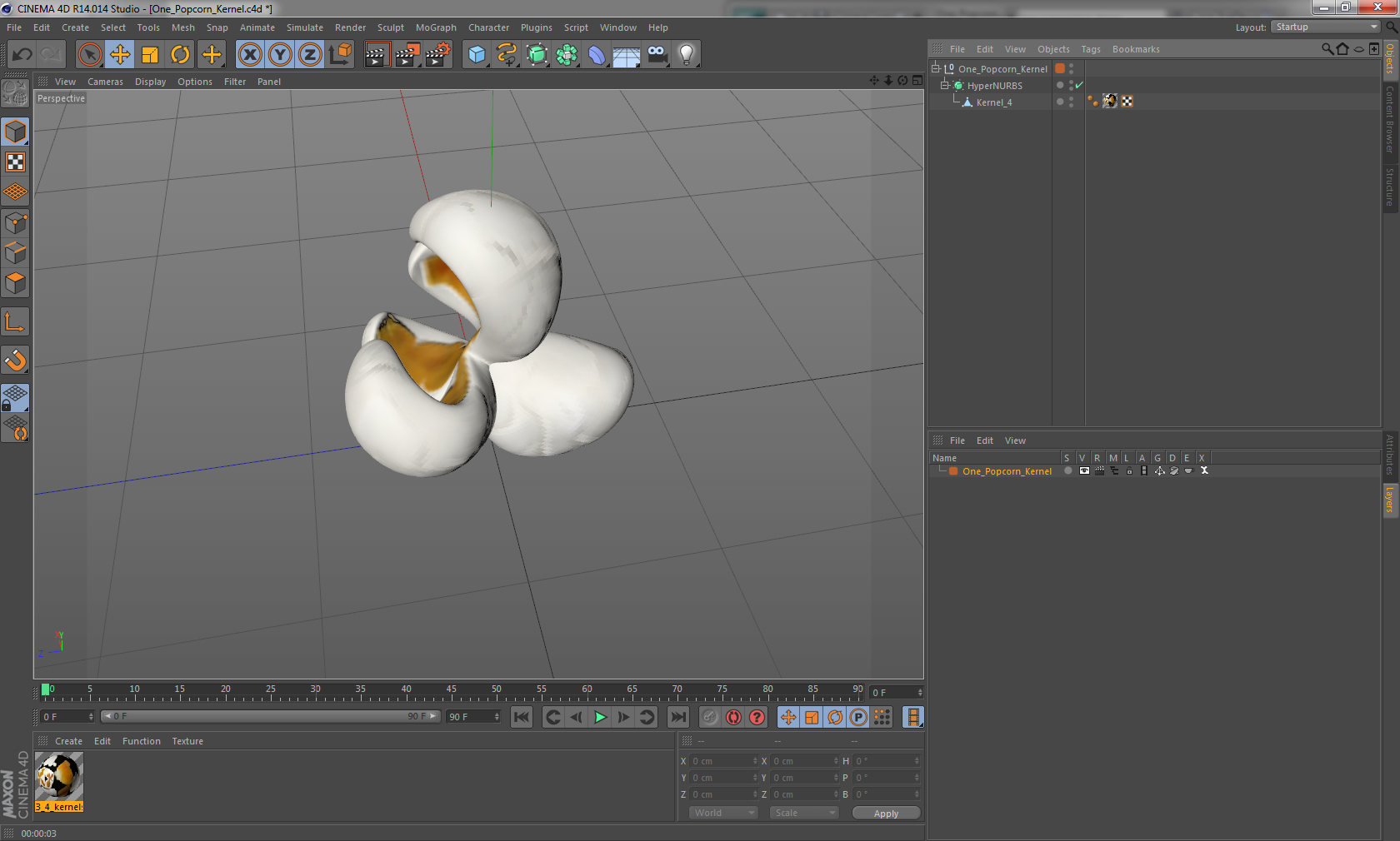3D One Popcorn Kernel model