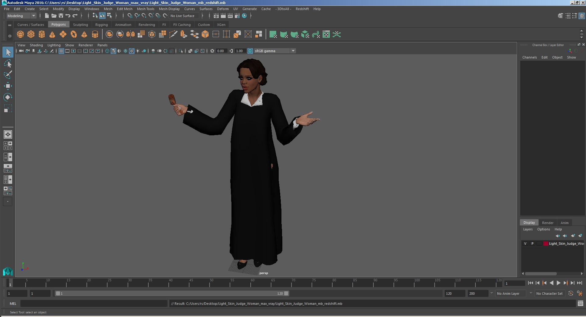 Light Skin Judge Woman 3D