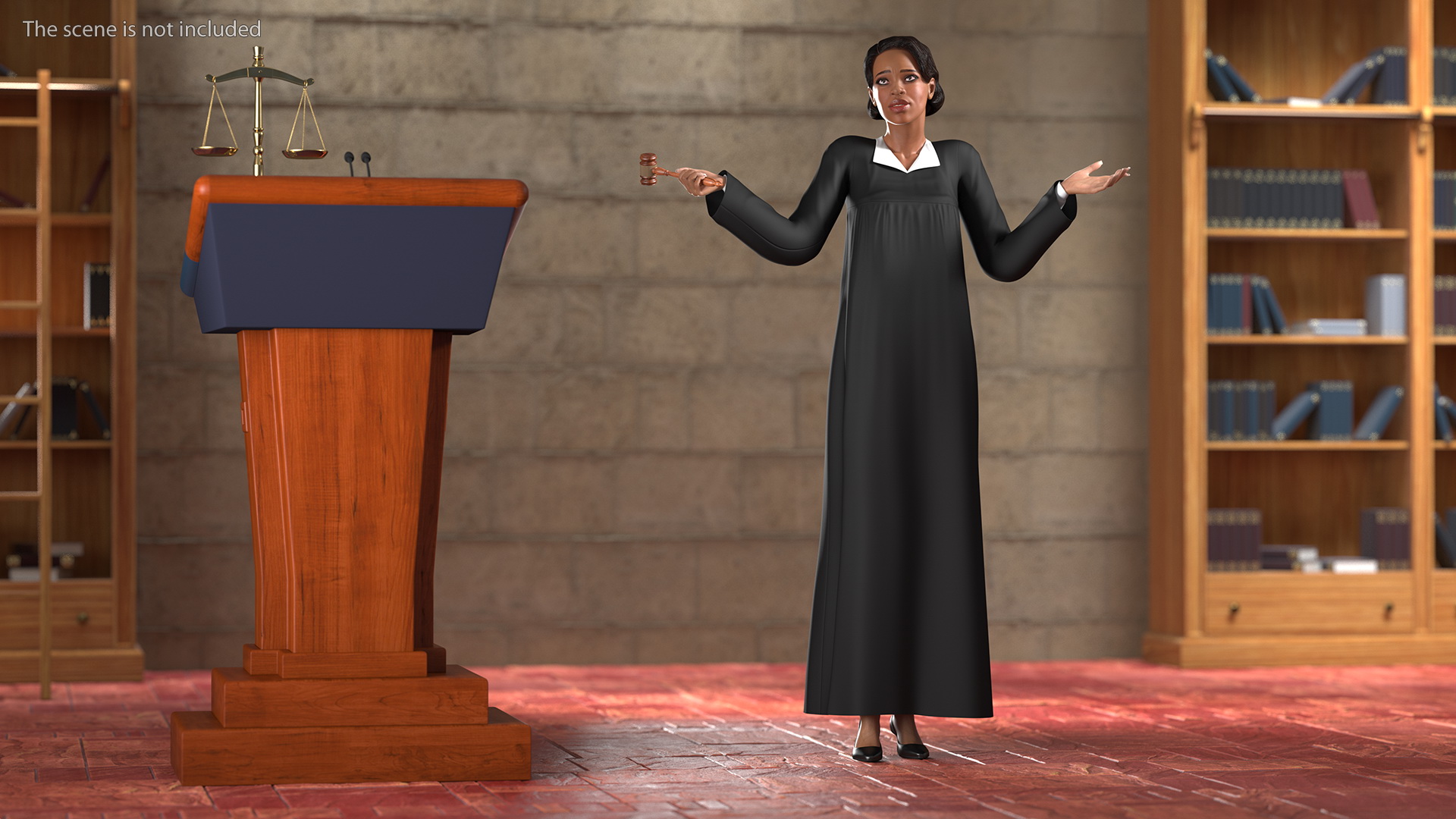 Light Skin Judge Woman 3D