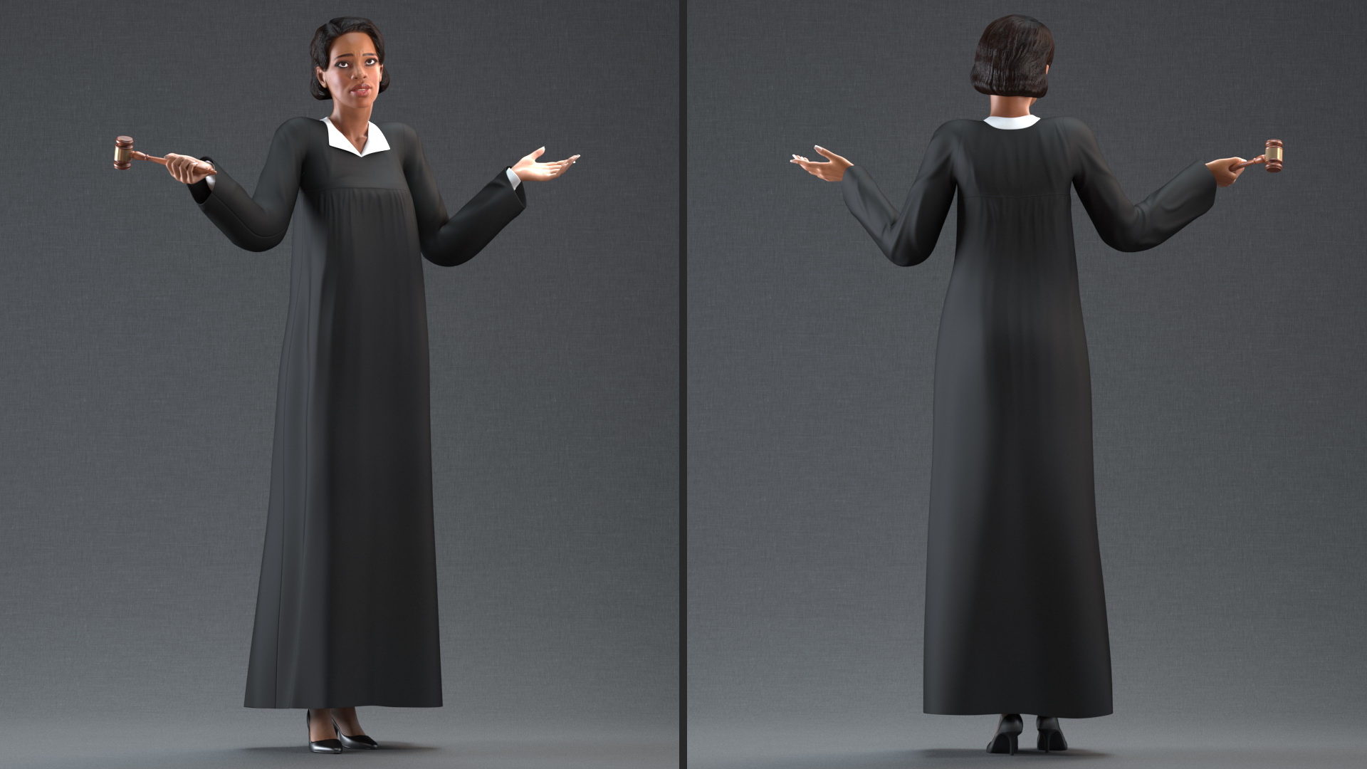 Light Skin Judge Woman 3D