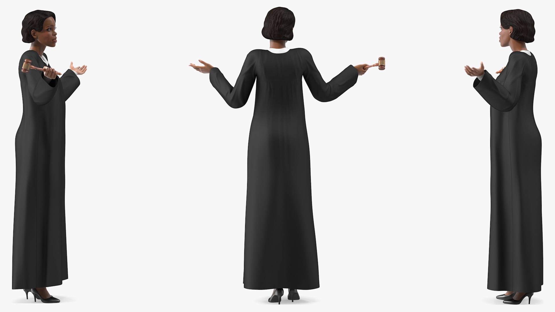 Light Skin Judge Woman 3D