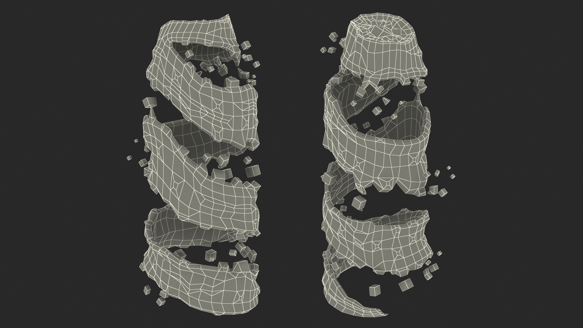 3D model Blue Water Twisted Splash