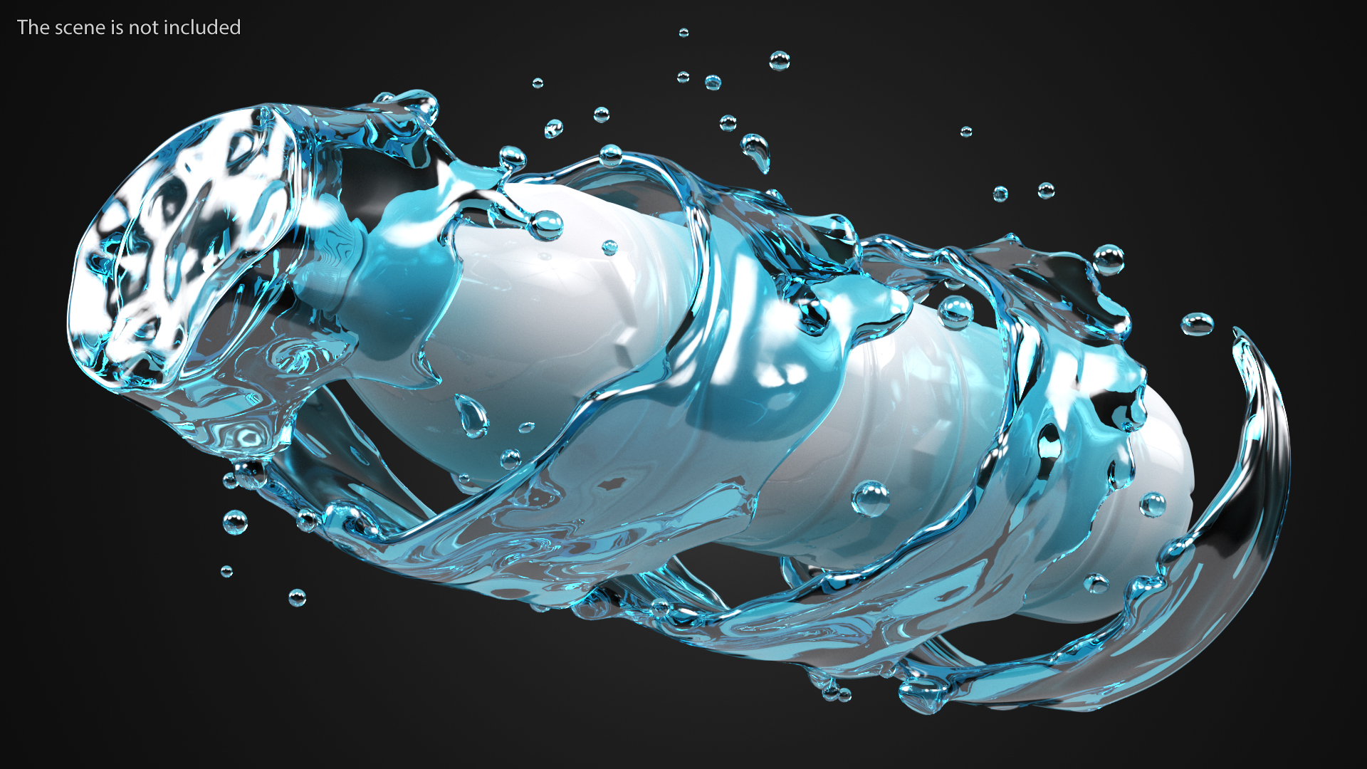 3D model Blue Water Twisted Splash