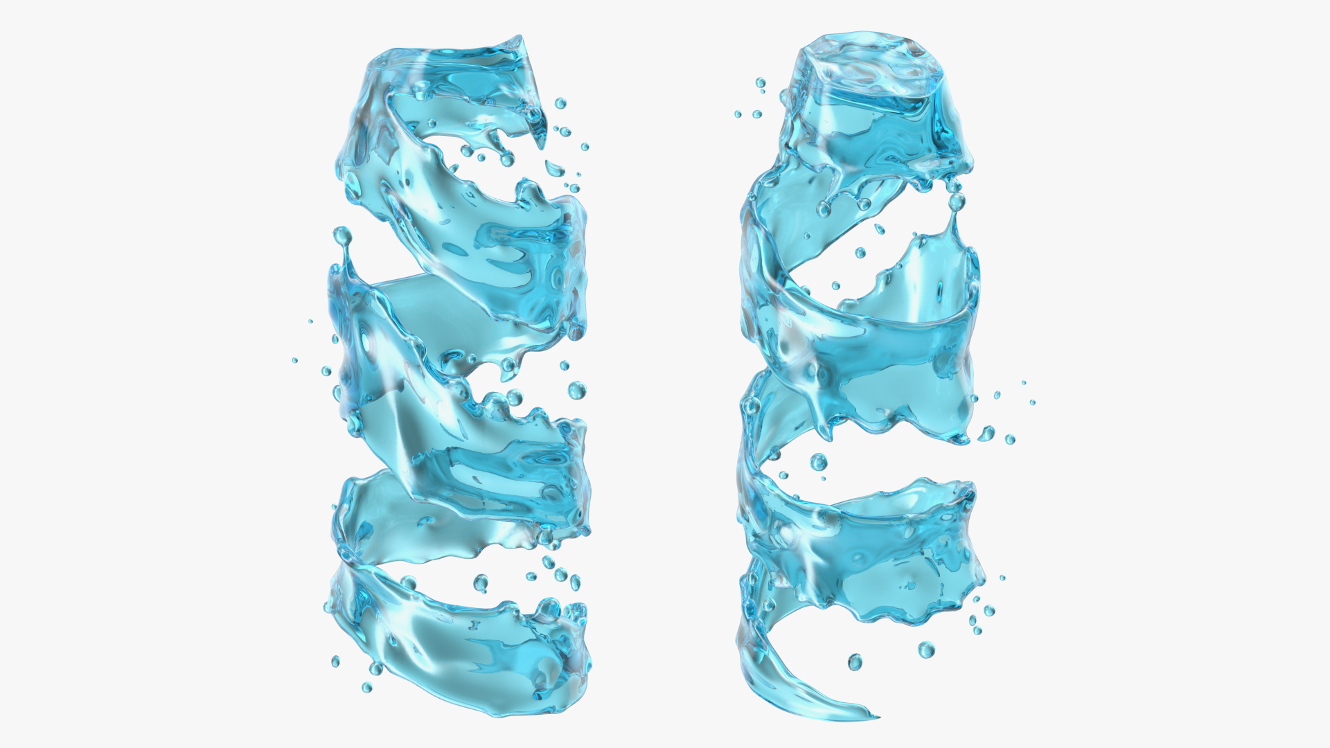 3D model Blue Water Twisted Splash