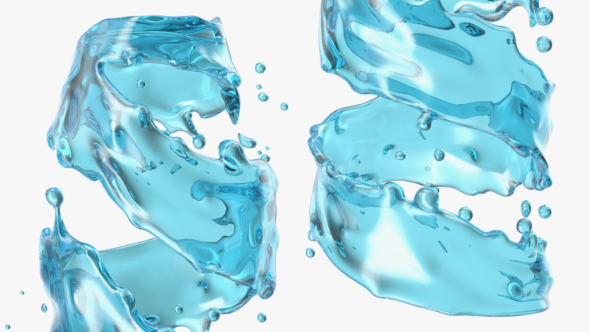 3D model Blue Water Twisted Splash