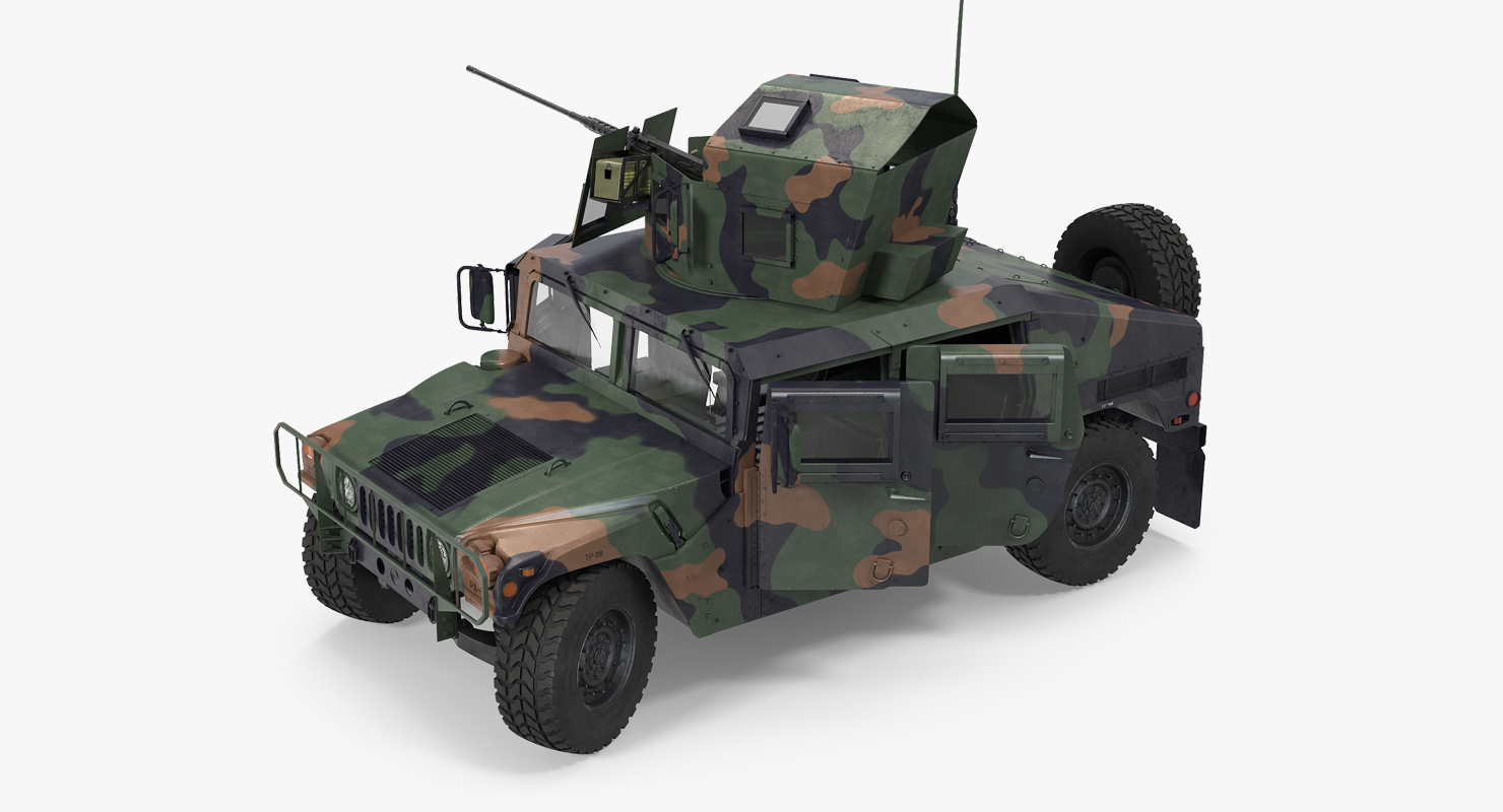 3D model Humvee M1151 Enhanced Armament Carrier Rigged Camo