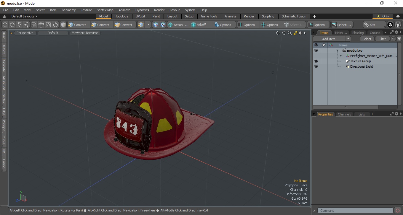 Firefighter Helmet with Number 343 3D model