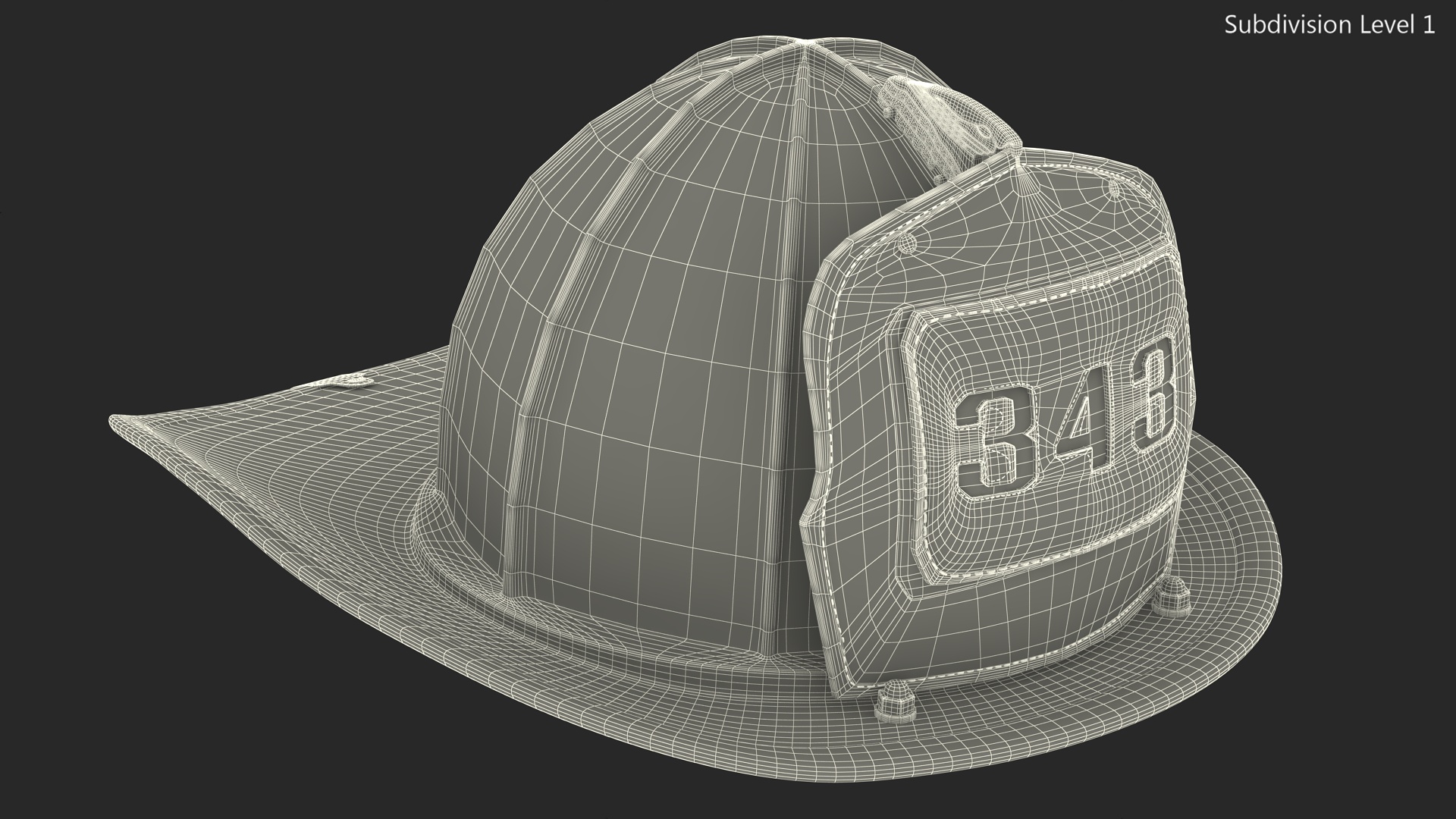 Firefighter Helmet with Number 343 3D model