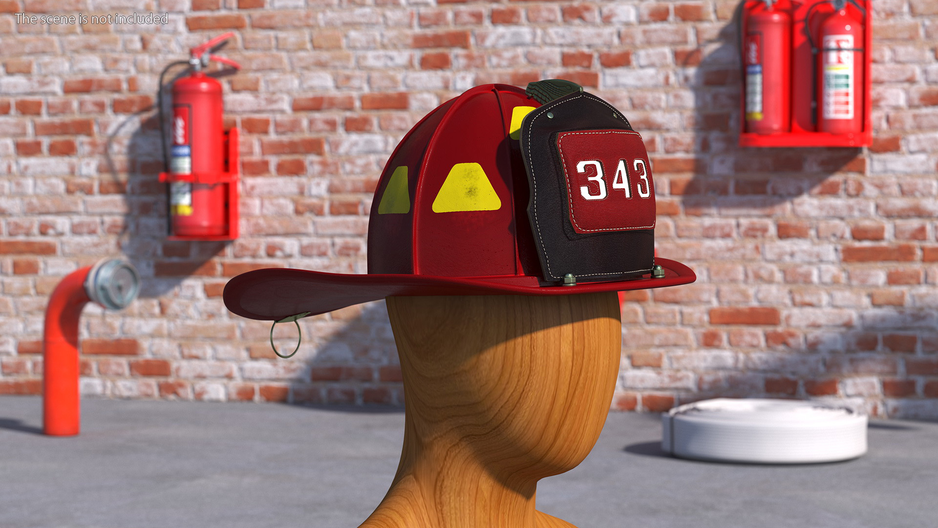 Firefighter Helmet with Number 343 3D model