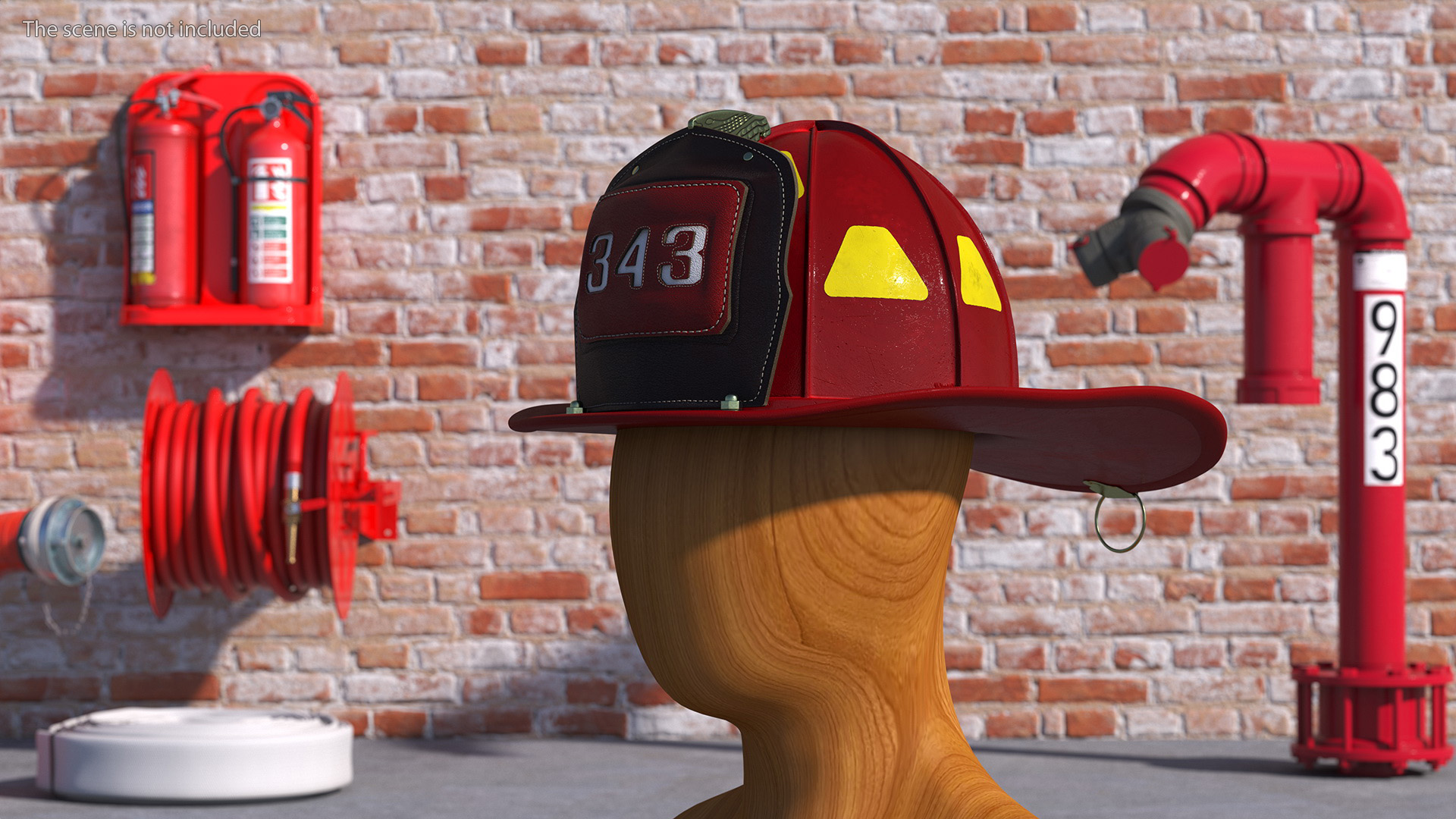 Firefighter Helmet with Number 343 3D model