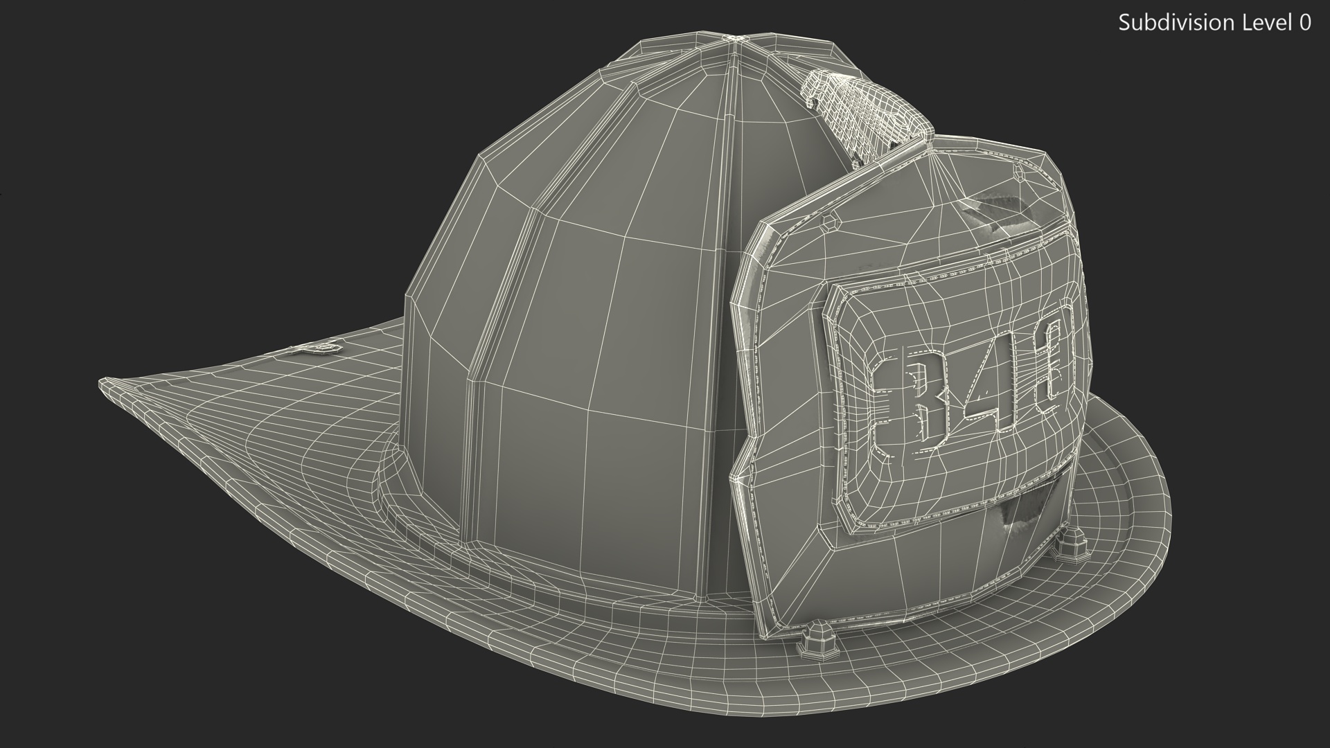 Firefighter Helmet with Number 343 3D model