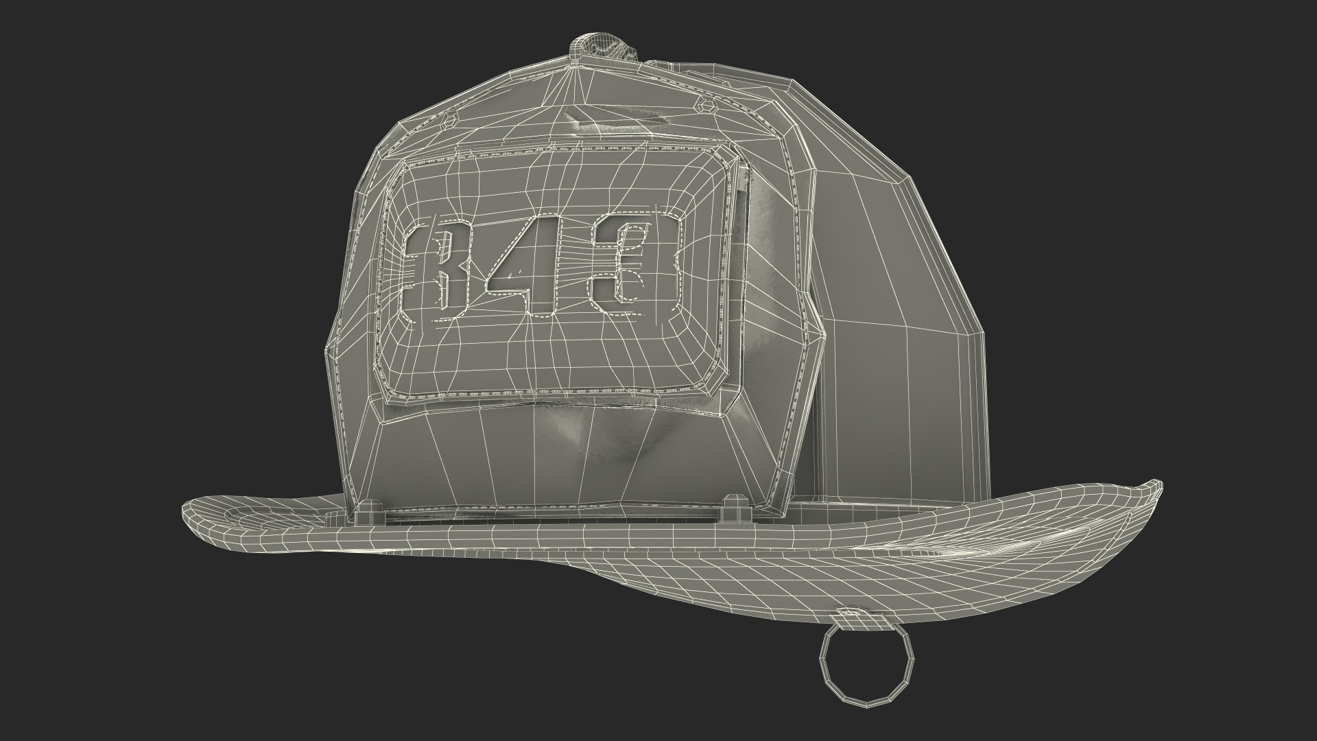 Firefighter Helmet with Number 343 3D model