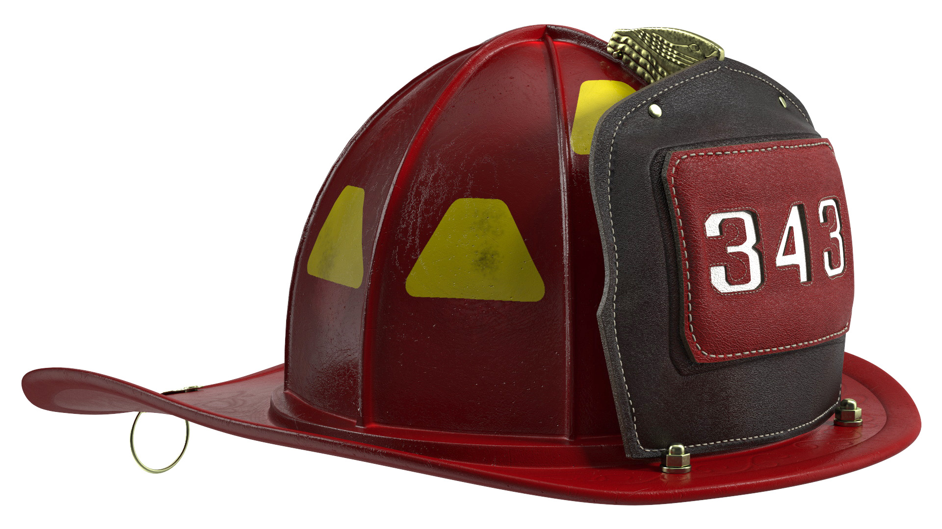 Firefighter Helmet with Number 343 3D model