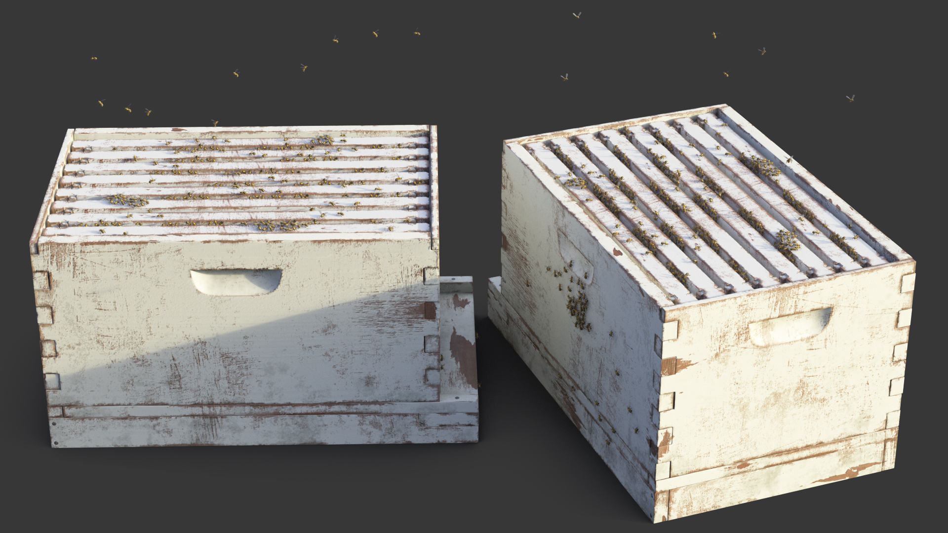 Painted Brood Box Cedar 8 frames 3D