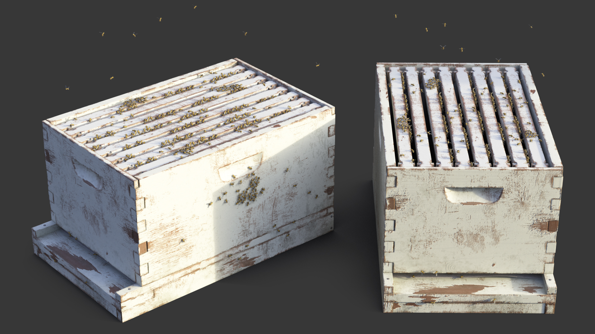 Painted Brood Box Cedar 8 frames 3D
